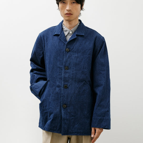Oliver Church Big Jacket Cotton Linen Indigo Denim – Neighbour