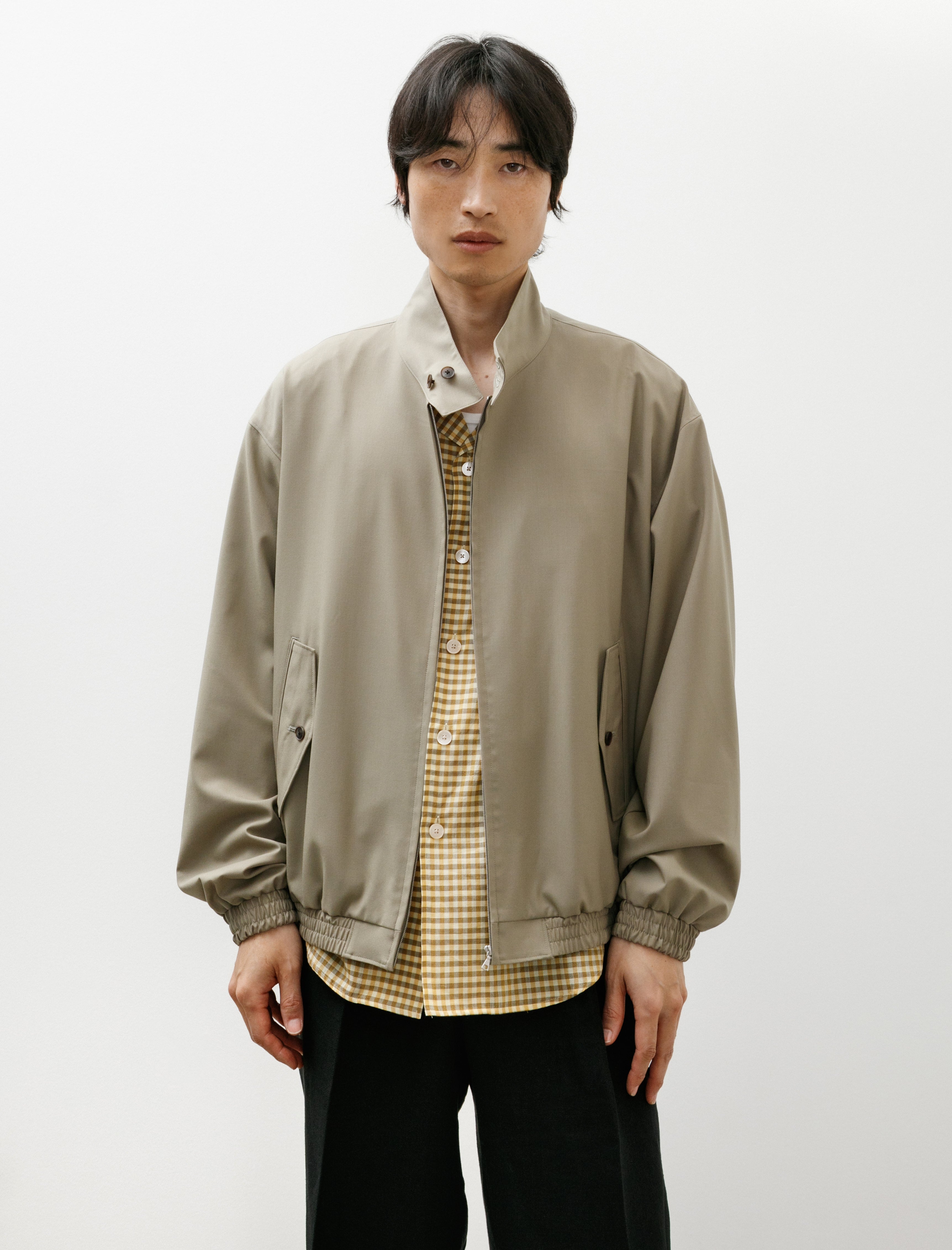 Auralee Ultra Fine Tropical Wool Zip Blouson Light Khaki – Neighbour Auralee Ultra Fine Tropical Wool Zip Blouson Light Khaki – Neighbour