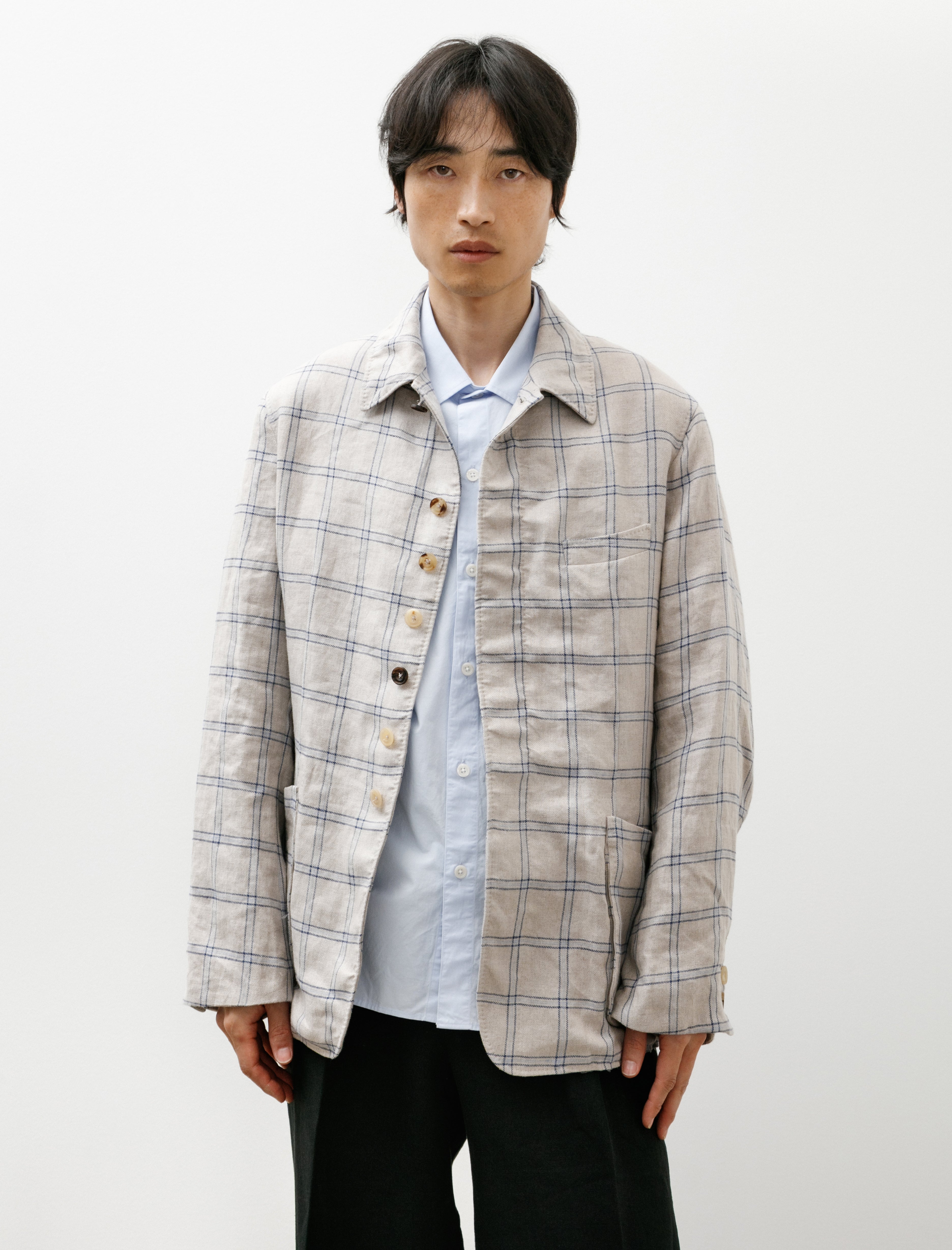 Maatee & Sons Gathered Jacket Rodin White Pane