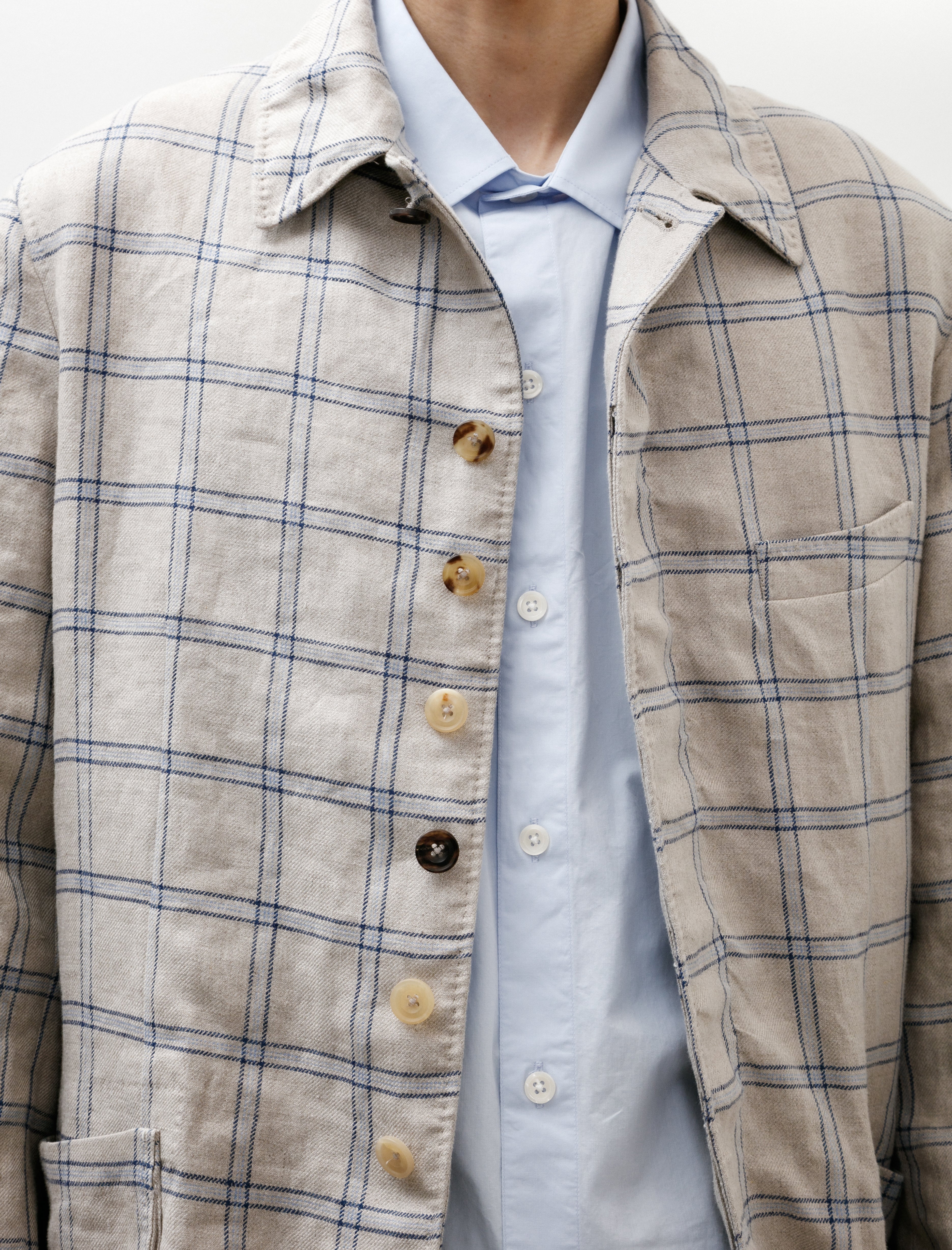 Maatee & Sons Gathered Jacket Rodin White Pane