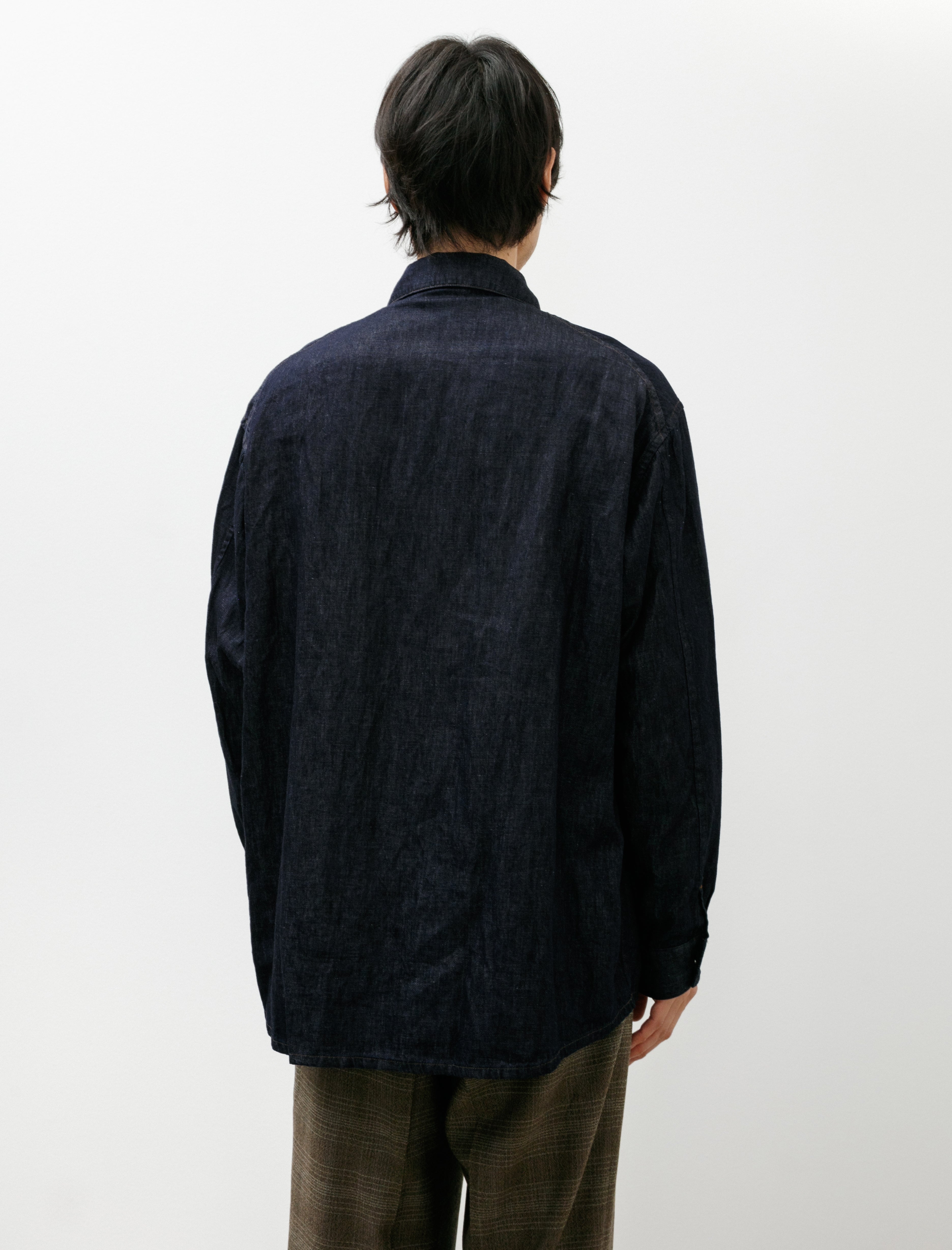 Maatee & Sons Denim Shirt Jacket Cotton Linen Silk Indigo