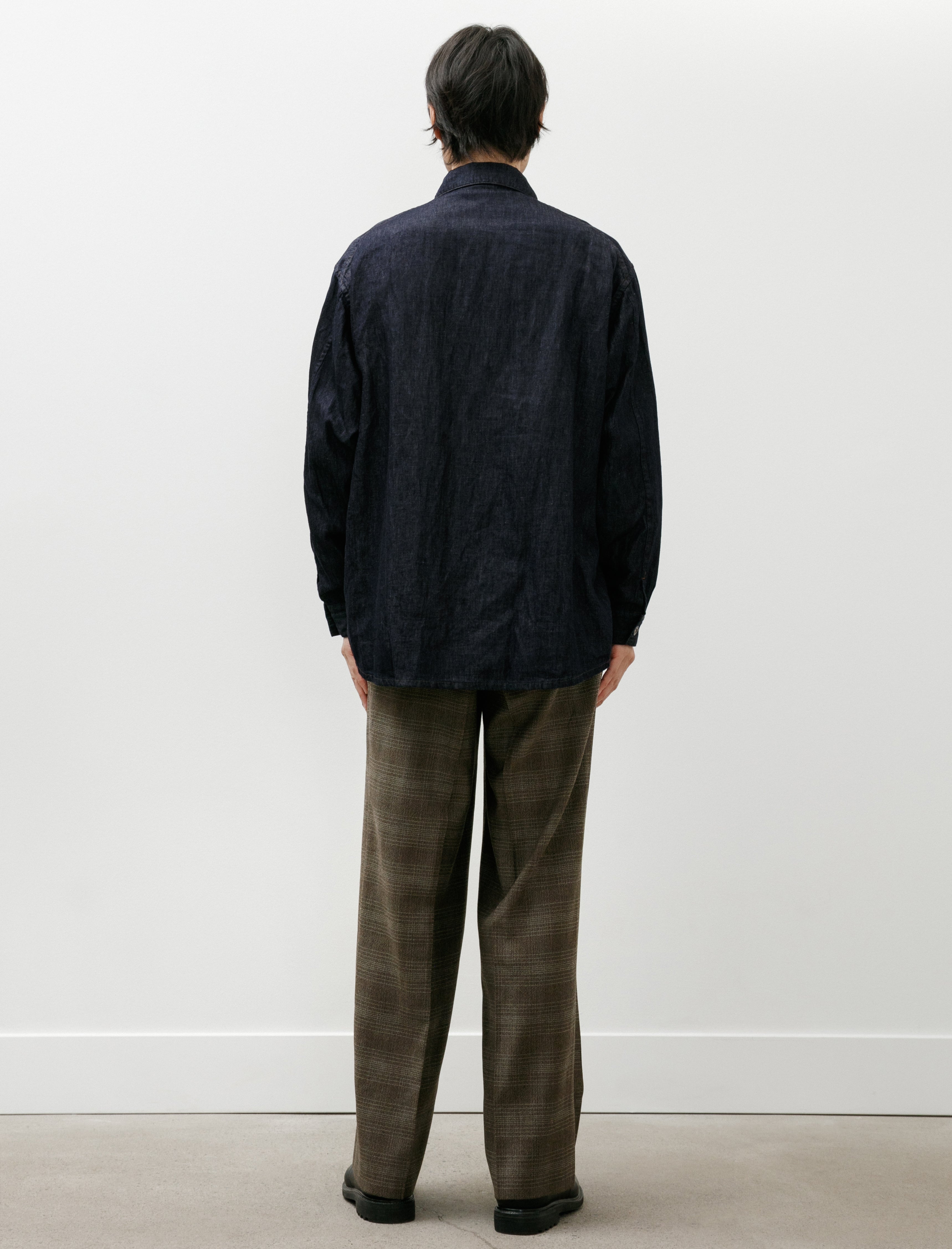 Maatee & Sons Denim Shirt Jacket Cotton Linen Silk Indigo