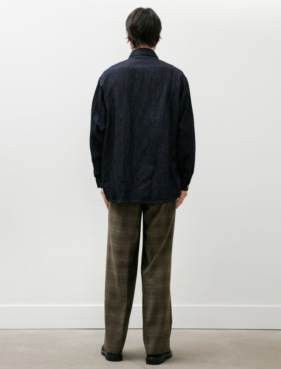 Denim Shirt Jacket Cotton Linen Silk Indigo - Image 8