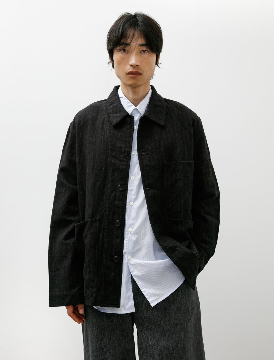 3 Pocket Jacket Vintage Japanese Wool Linen Black - Image 1