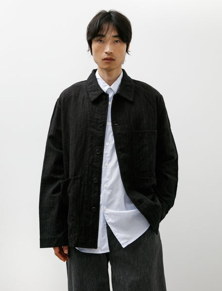 Oliver Church 3 Pocket Jacket Vintage Japanese Wool Linen Black