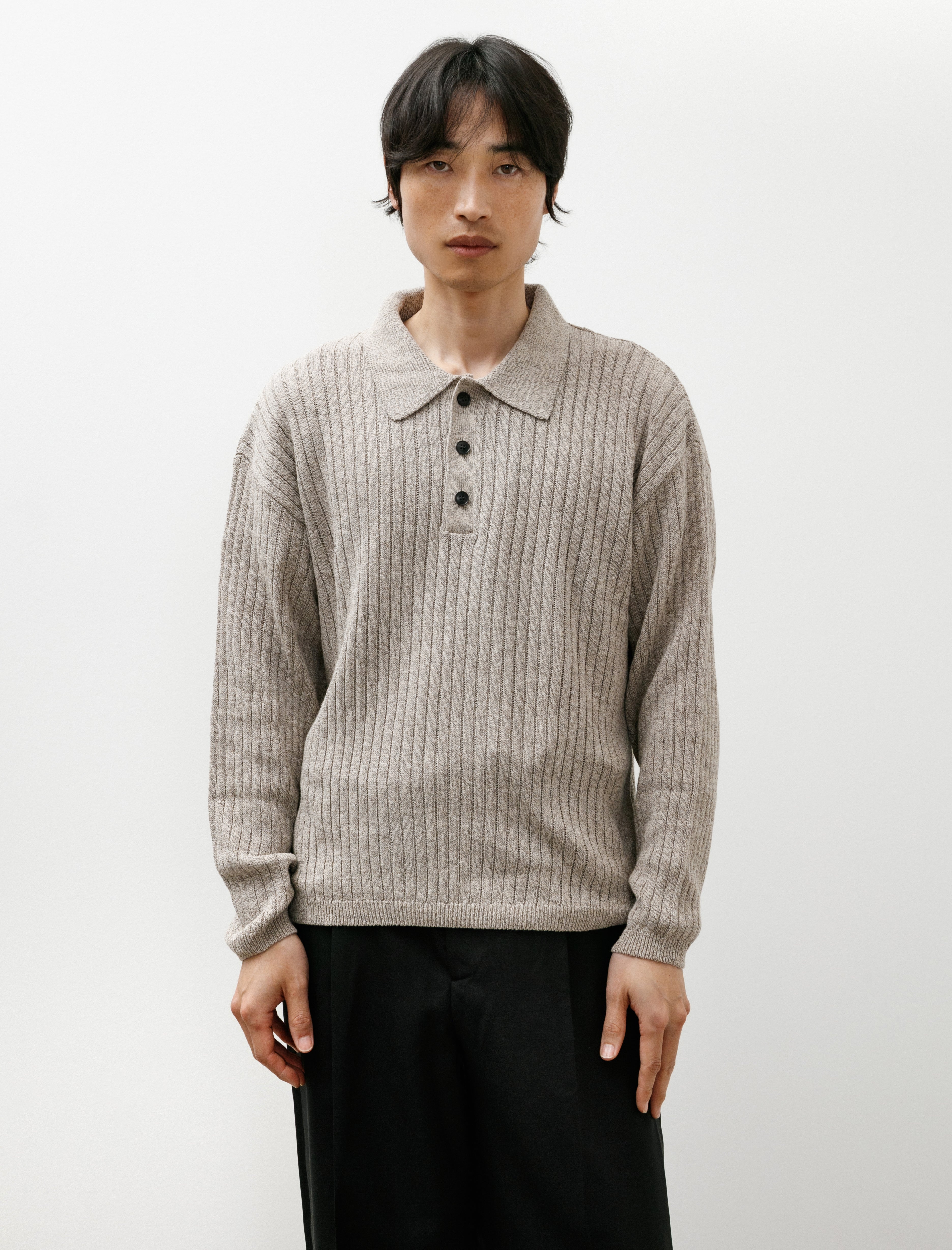 mfpen Digit Polo Knit Oatmeal Grains