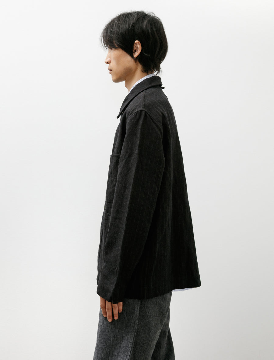 3 Pocket Jacket Vintage Japanese Wool Linen Black - Image 3