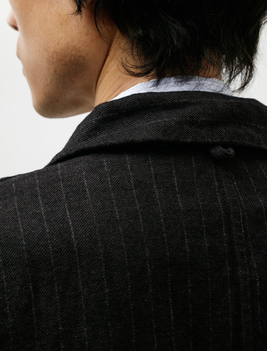 3 Pocket Jacket Vintage Japanese Wool Linen Black - Image 6