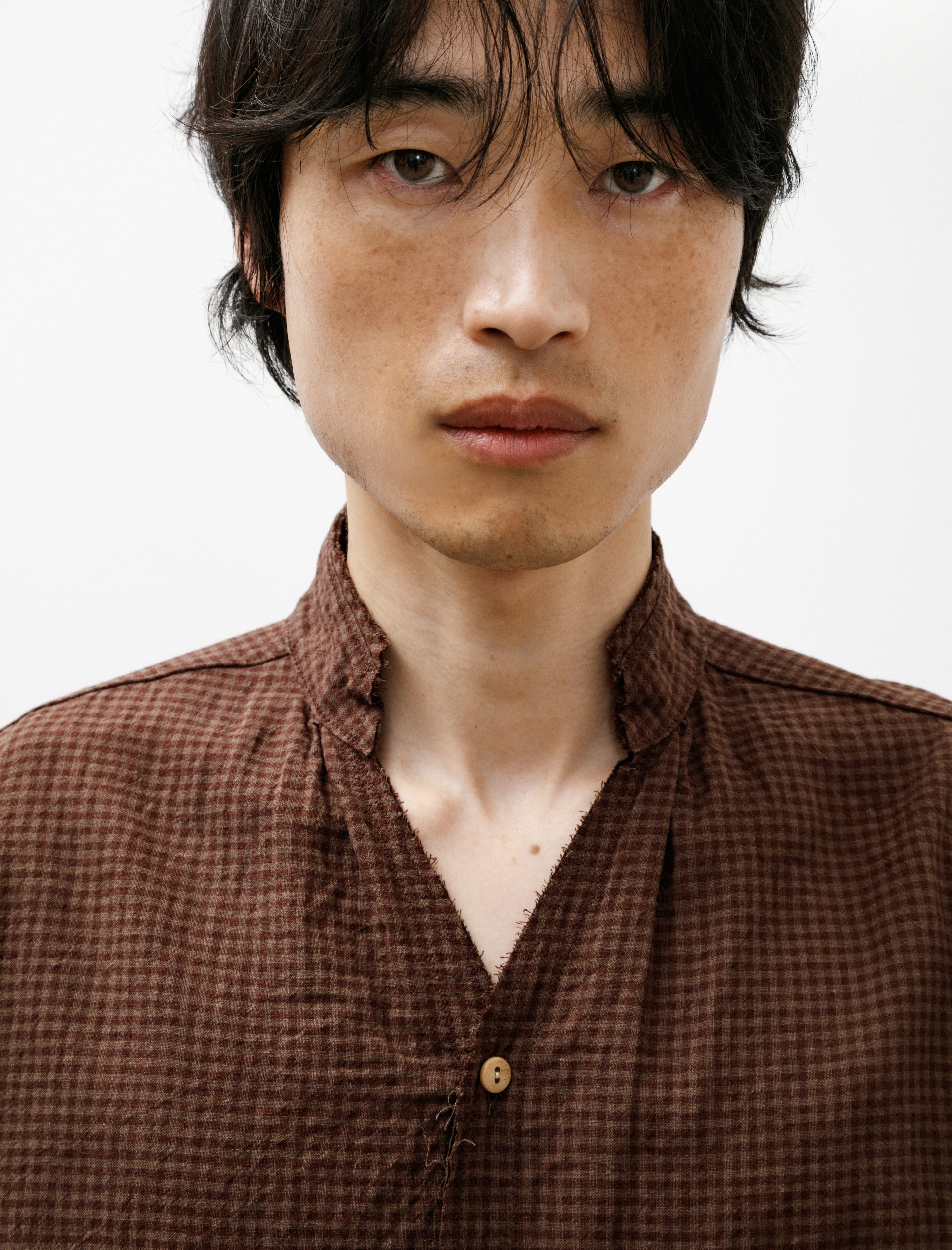 Blackbird Cut Off Collar Shirt Check