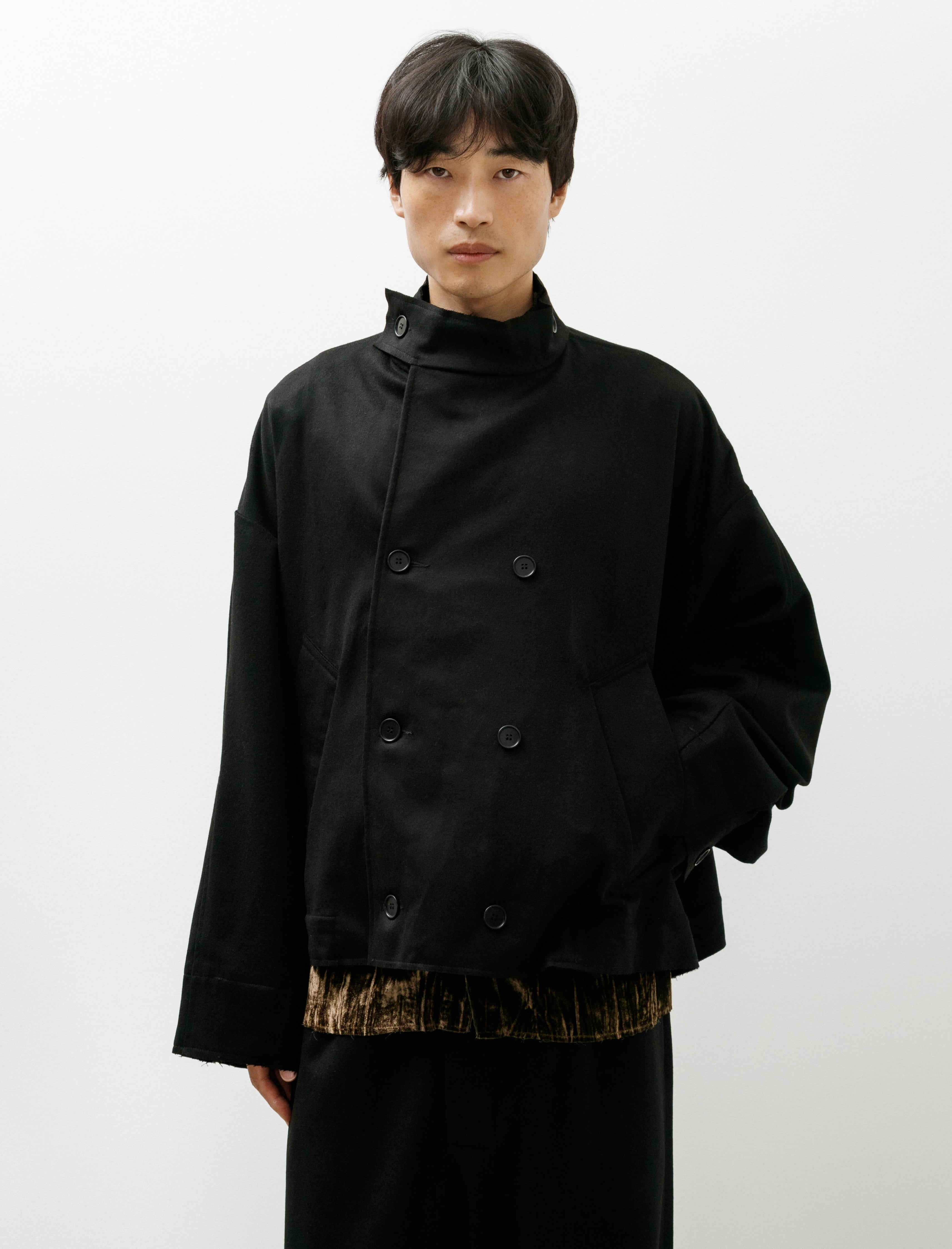 Gabriela Coll No.286 Cropped Oversized Jacket Black