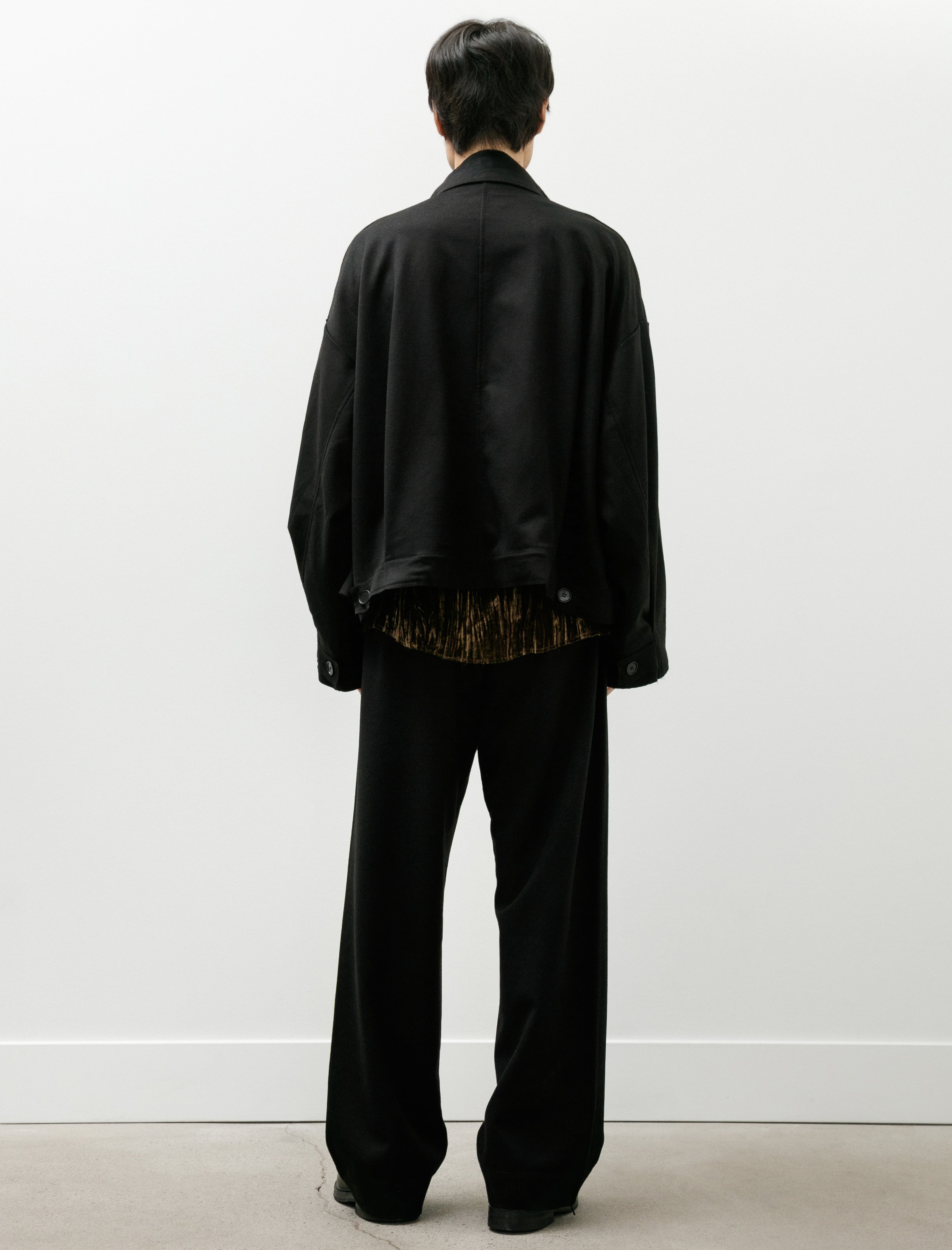 Gabriela Coll No.288 Heavy Wool Drawstring Trousers Black