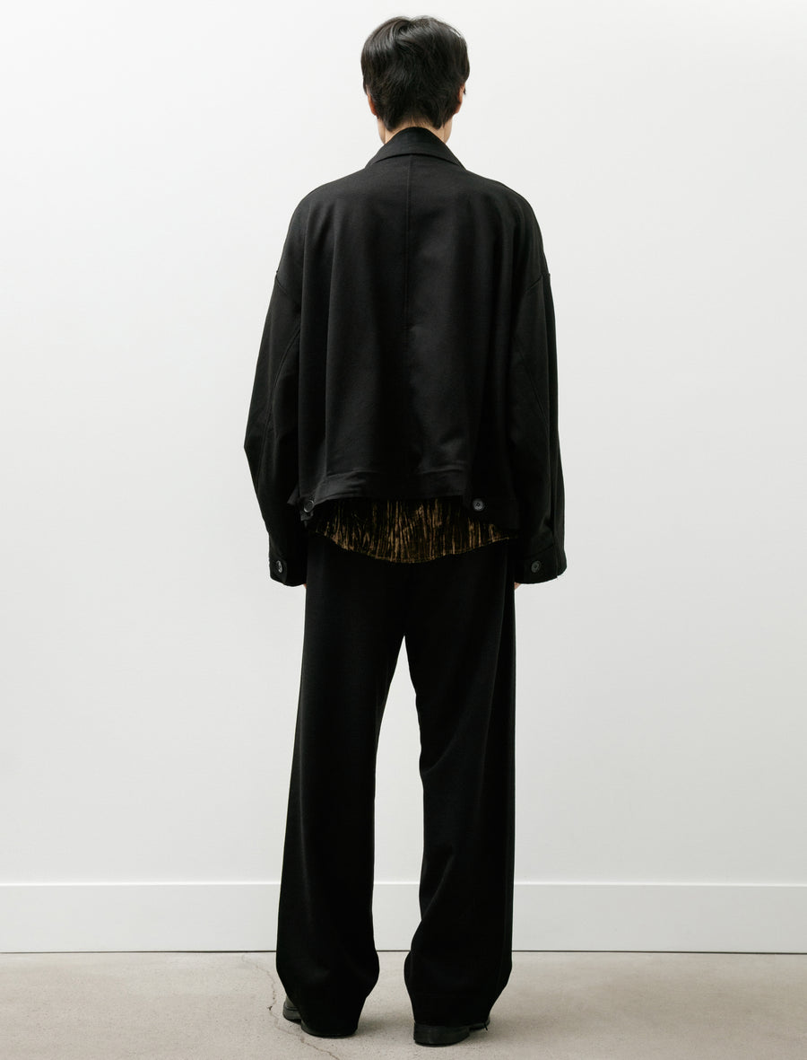 No.288 Heavy Wool Drawstring Trousers Black - Image 2