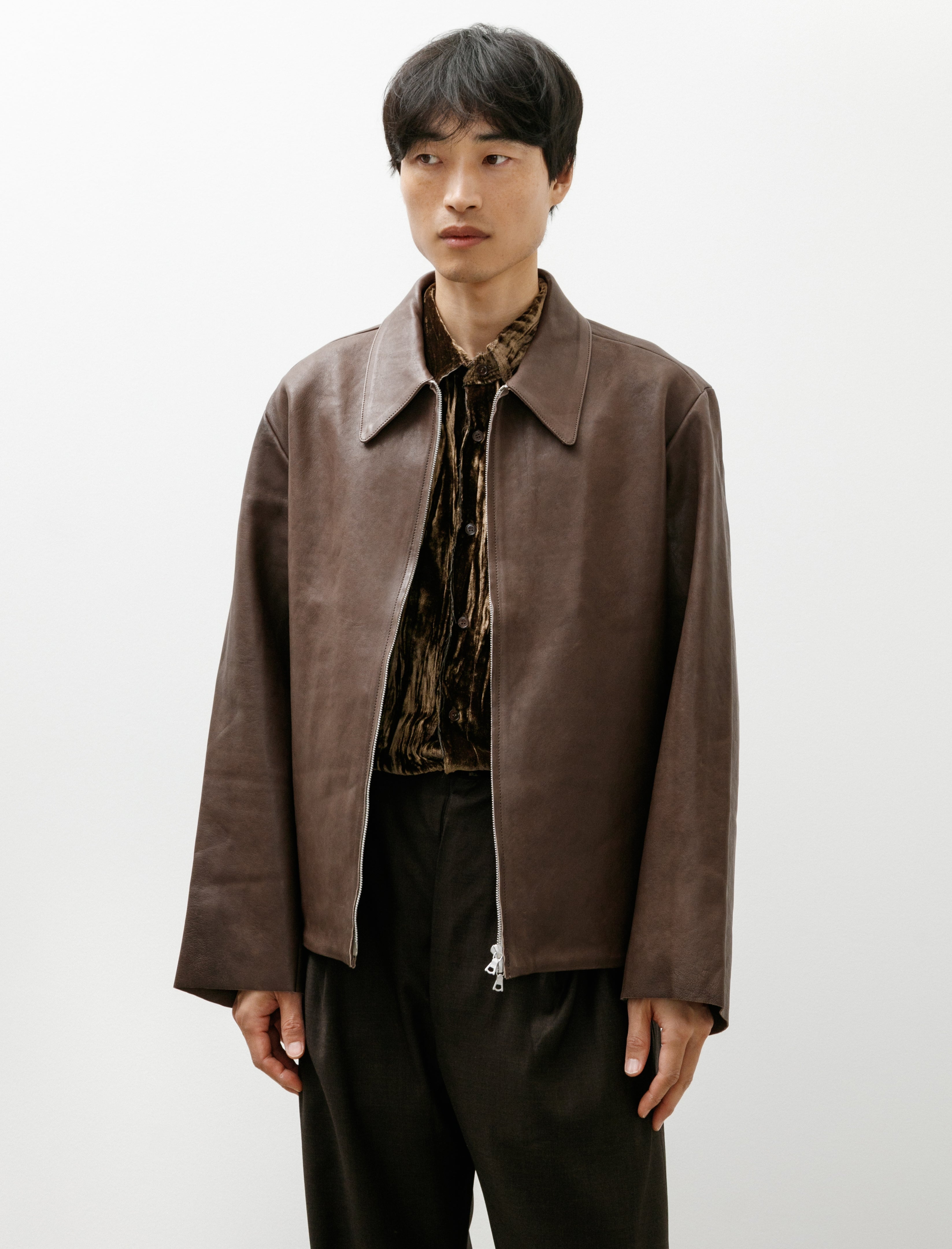 Gabriela Coll No.285 Leather Pocket Jacket Dust Lambskin