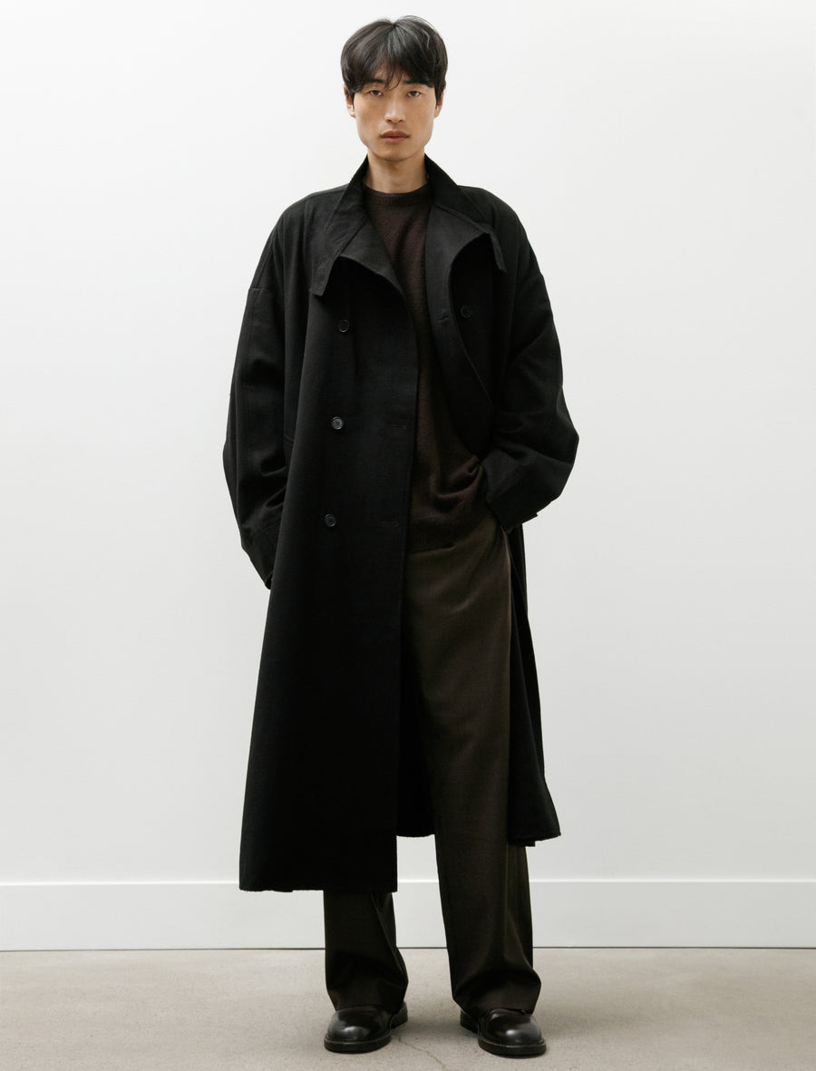 No.65 Heavy Wool Oversized Coat Black - Image 4