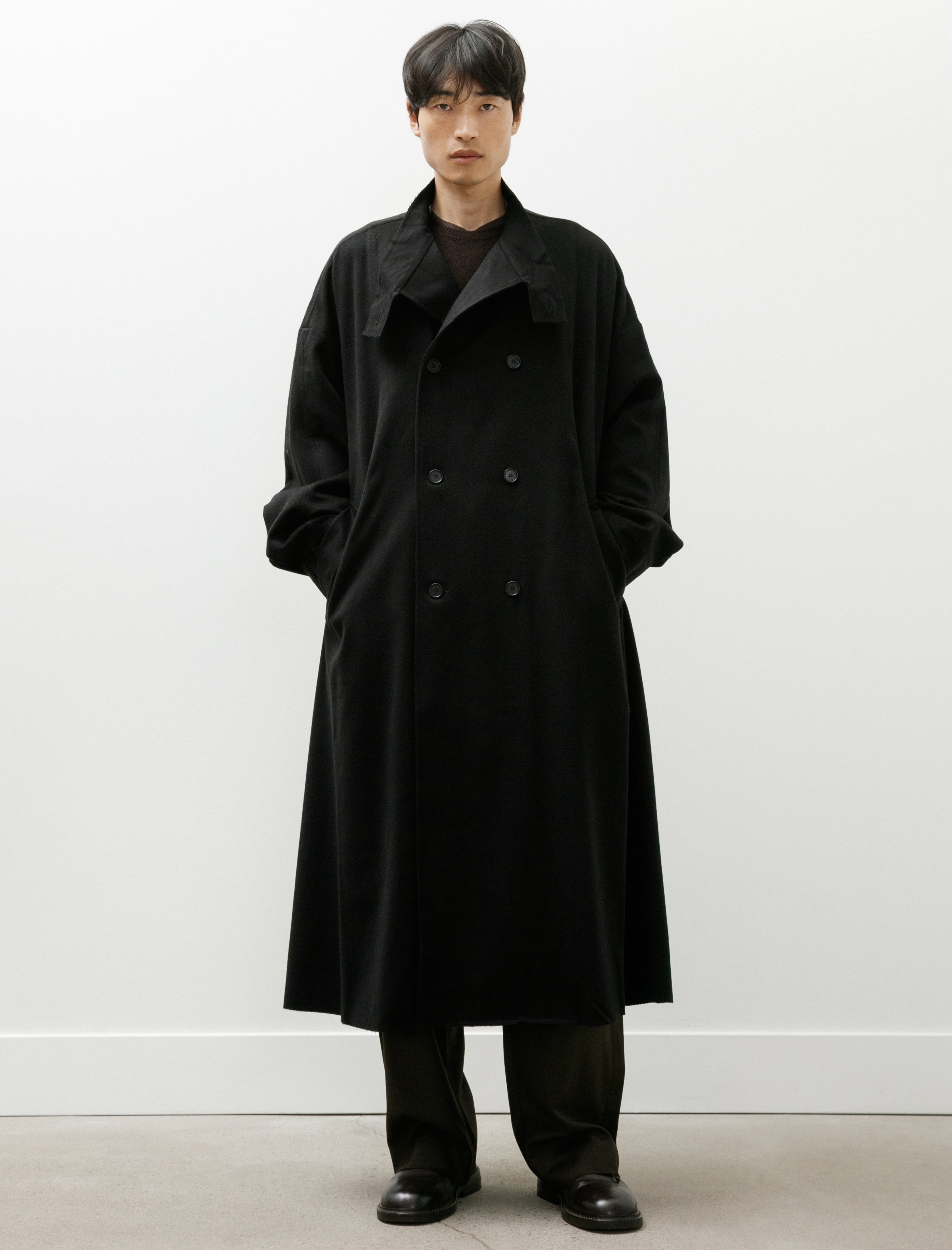 Gabriela Coll No.65 Heavy Wool Oversized Coat Black