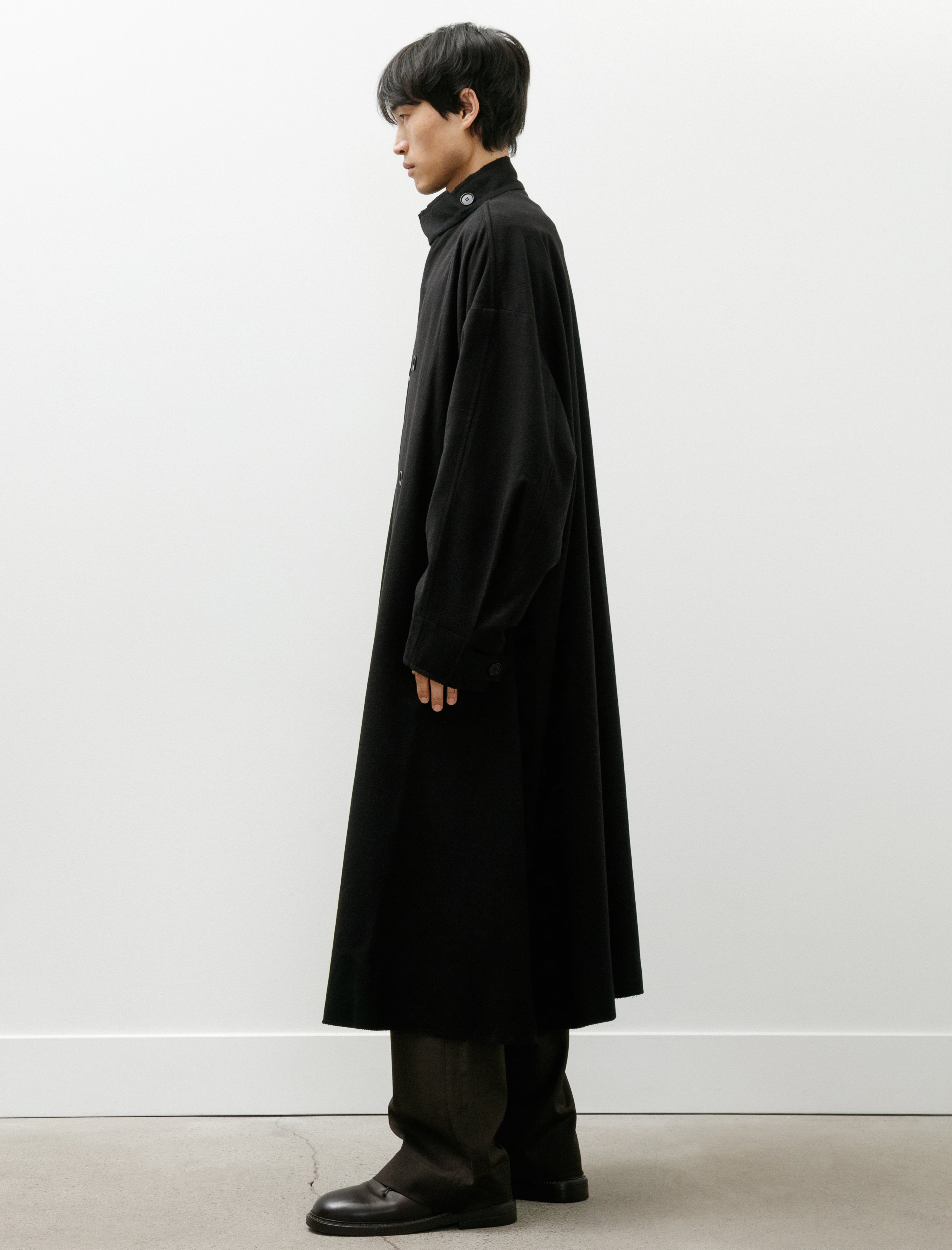Gabriela Coll No.65 Heavy Wool Oversized Coat Black