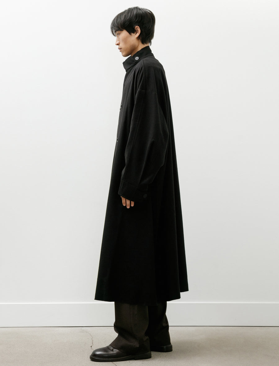 No.65 Heavy Wool Oversized Coat Black - Image 3