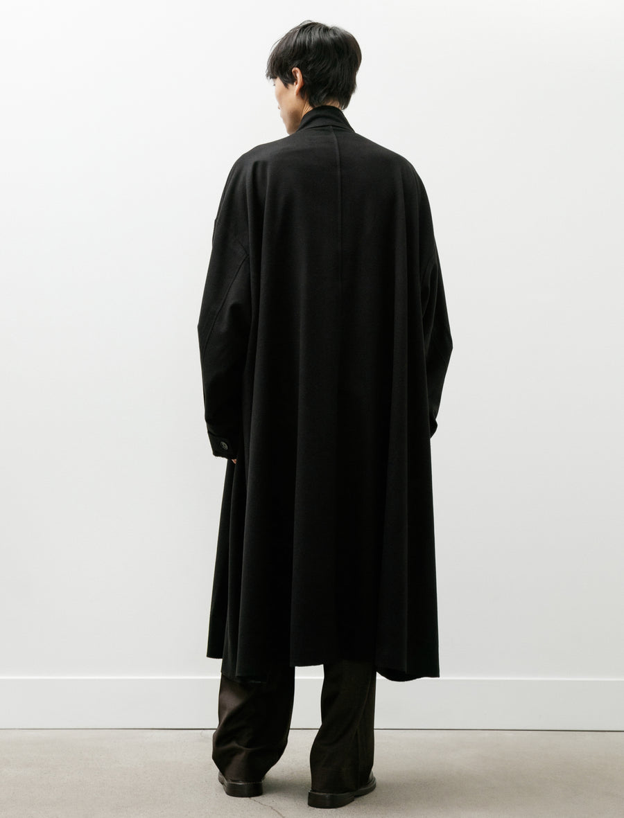No.65 Heavy Wool Oversized Coat Black - Image 2