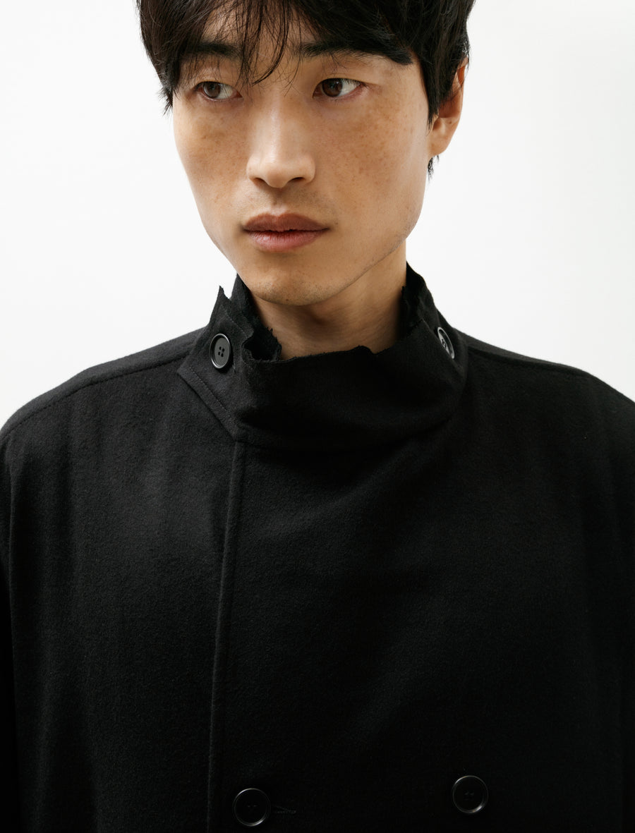 No.65 Heavy Wool Oversized Coat Black - Image 5