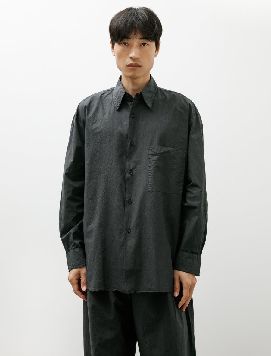 No.328 Poplin Oversized Shirt Black - Image 1