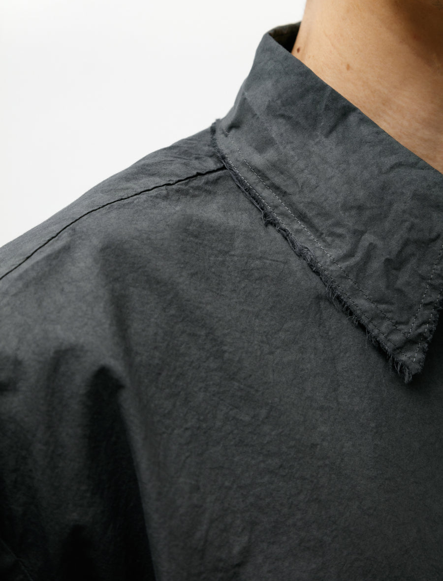 No.328 Poplin Oversized Shirt Black - Image 4