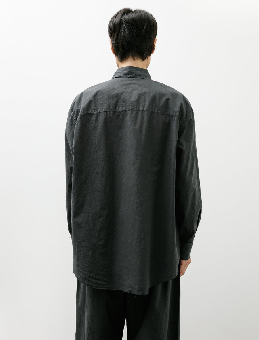 No.328 Poplin Oversized Shirt Black - Image 2