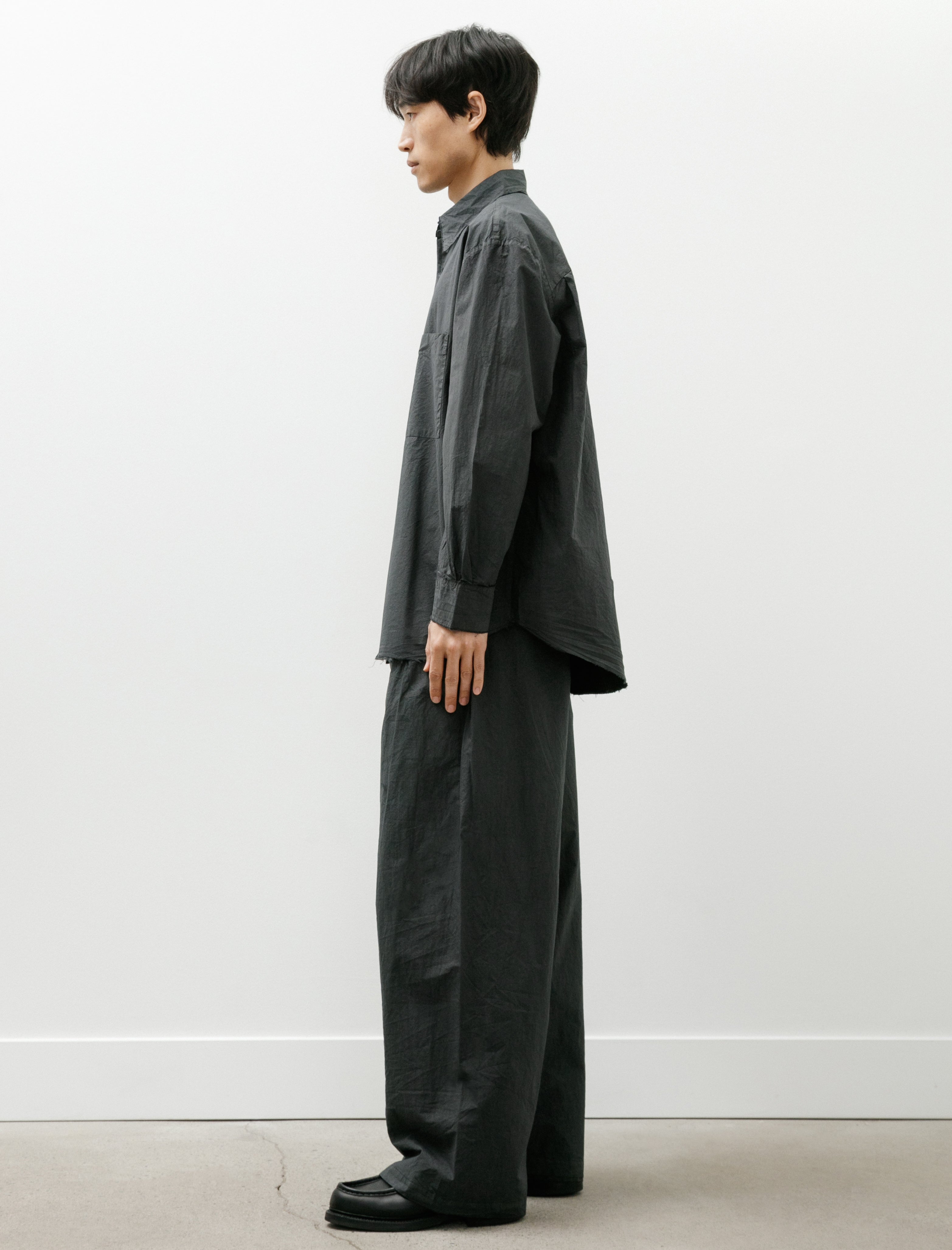 Gabriela Coll No.287 Poplin Double Flap Pocket Trousers Black
