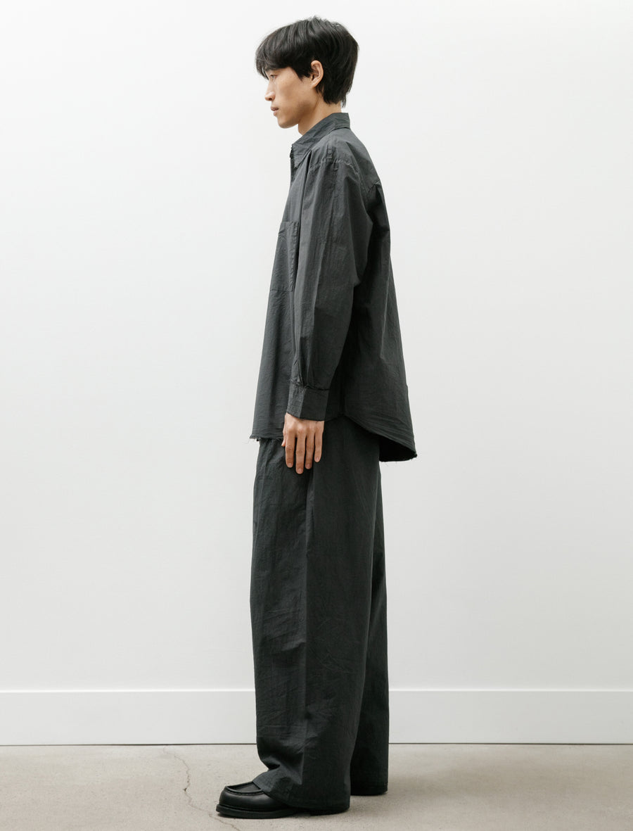 No.287 Poplin Double Flap Pocket Trousers Black - Image 3