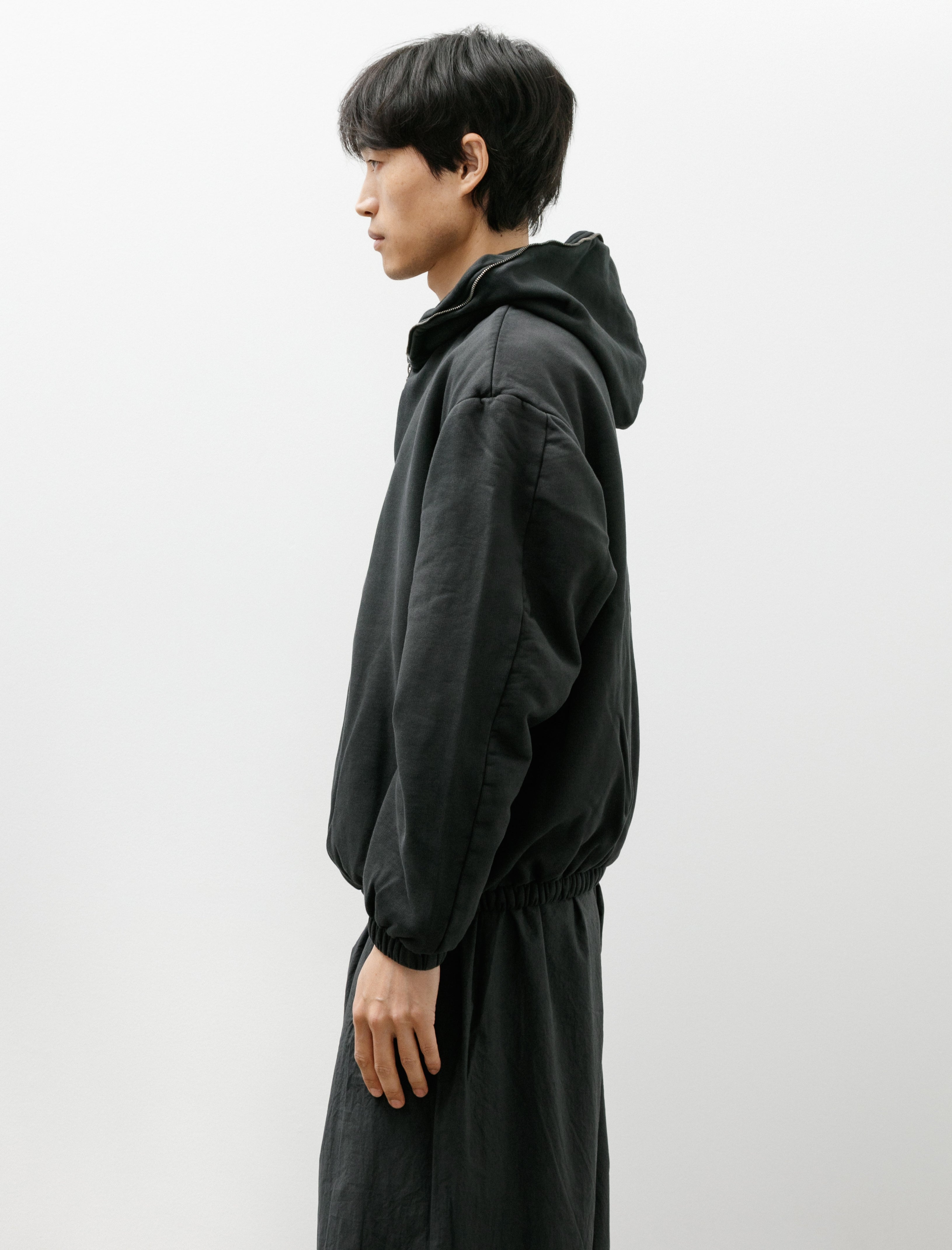 Gabriela Coll No.216 Fleece Hooded Zipper Jacket Black