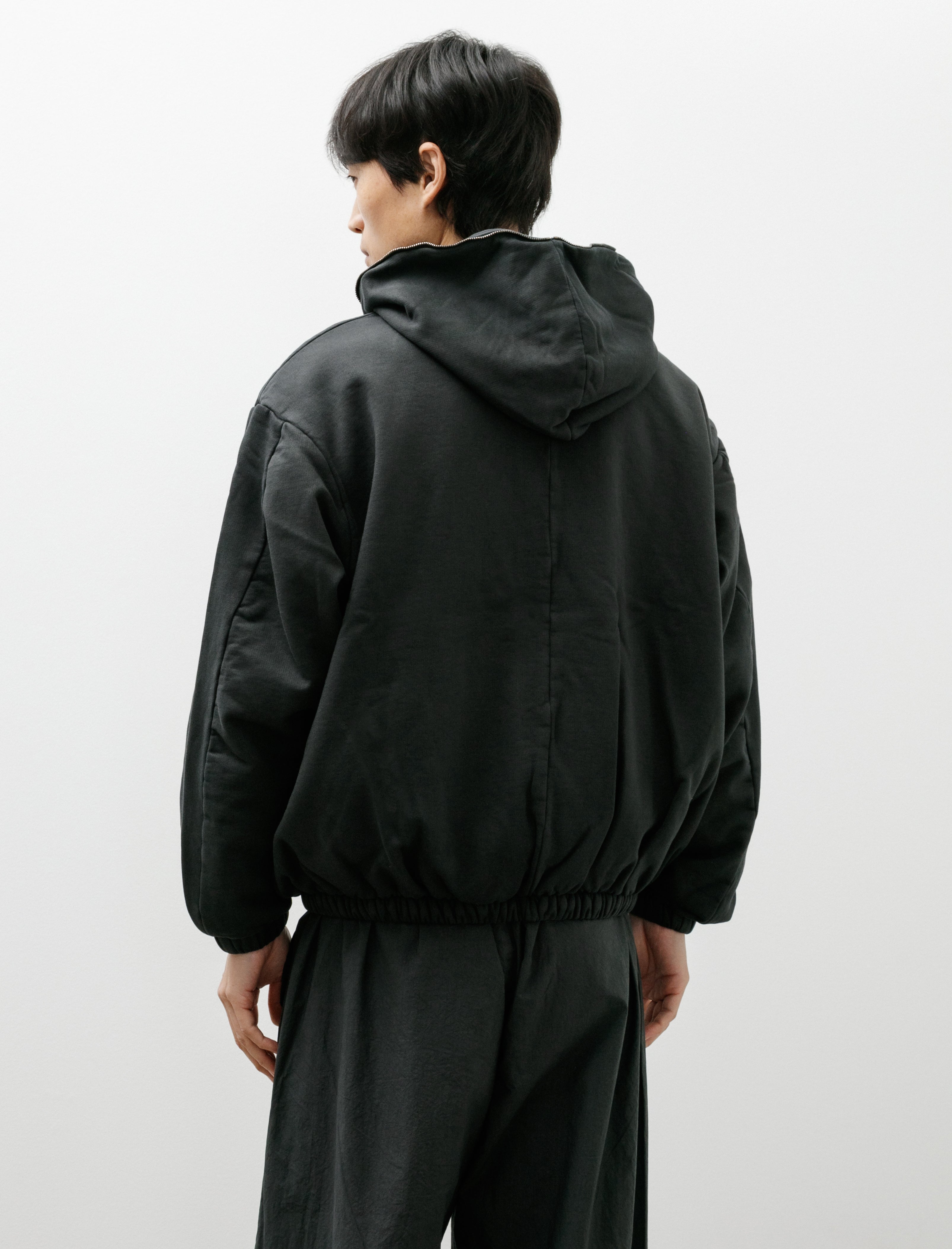 Gabriela Coll No.216 Fleece Hooded Zipper Jacket Black