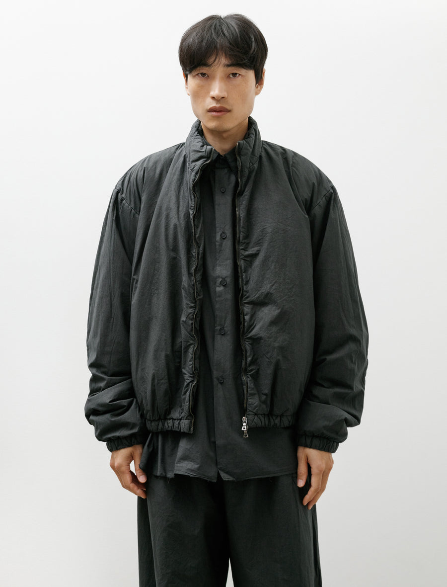 No.340 Poplin Padded Jacket Black - Image 4