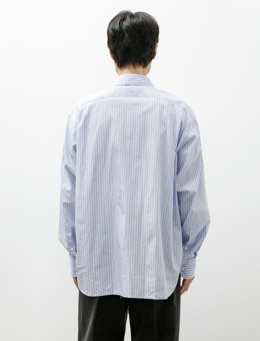 Double Collar Shirt Clear Blue Stripe - Image 2