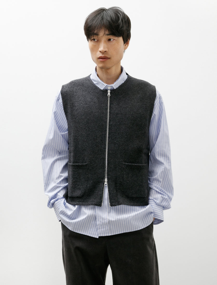 Zip Gilet Wool Cashmere Grey - Image 1