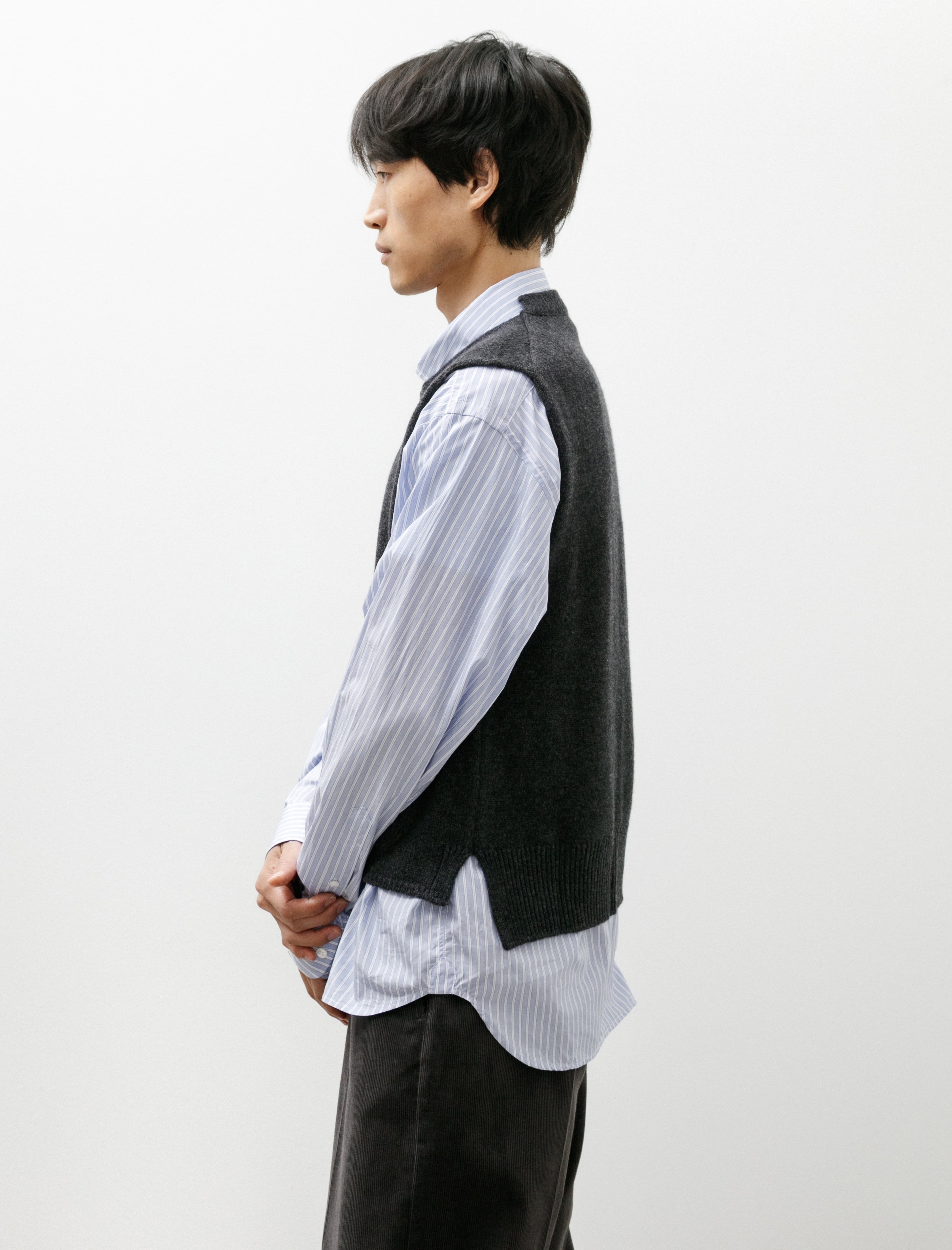 Salon C. Lundman Zip Gilet Wool Cashmere Grey
