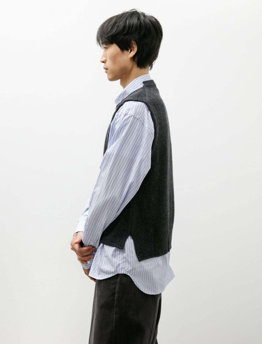 Zip Gilet Wool Cashmere Grey - Image 3