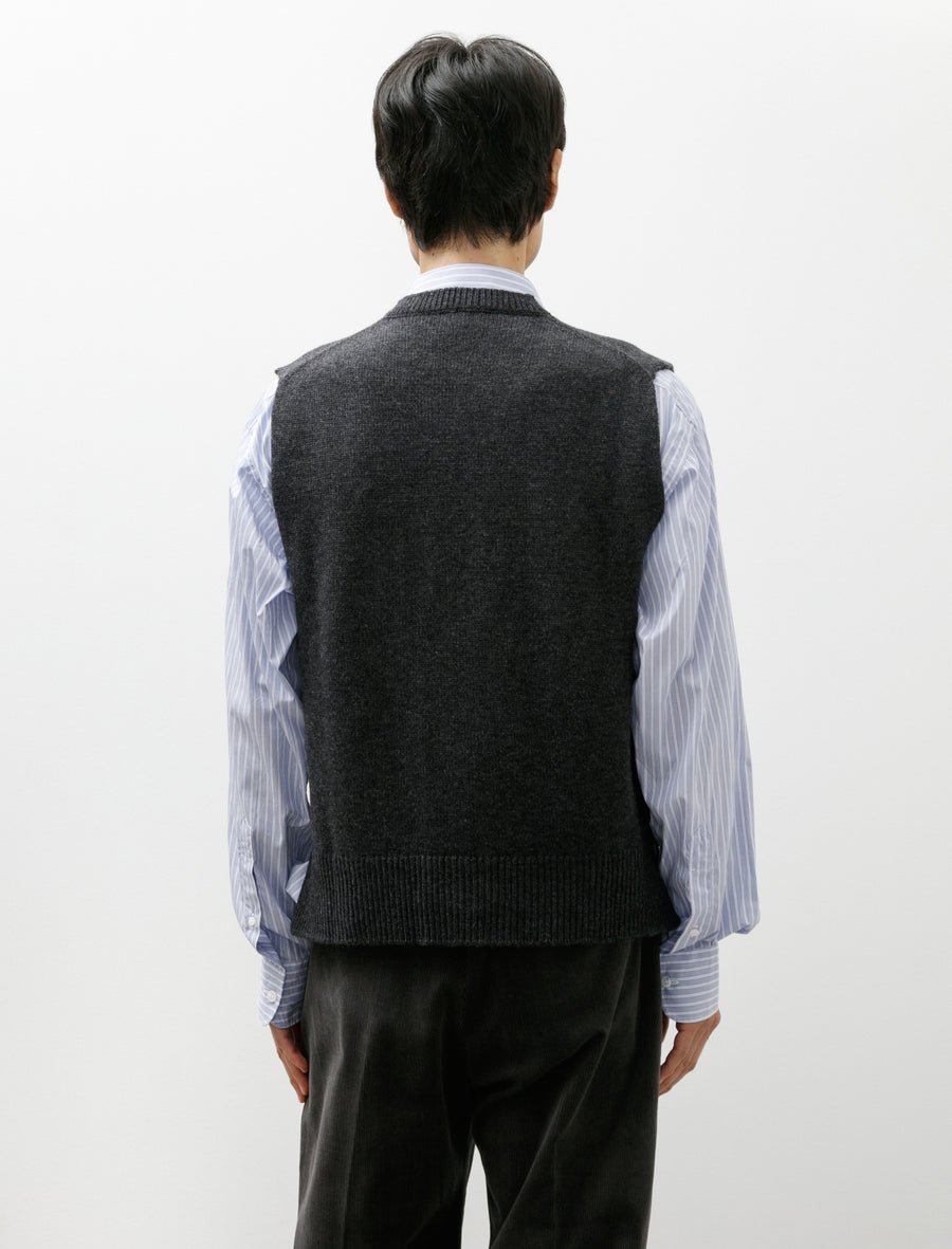 Zip Gilet Wool Cashmere Grey - Image 2