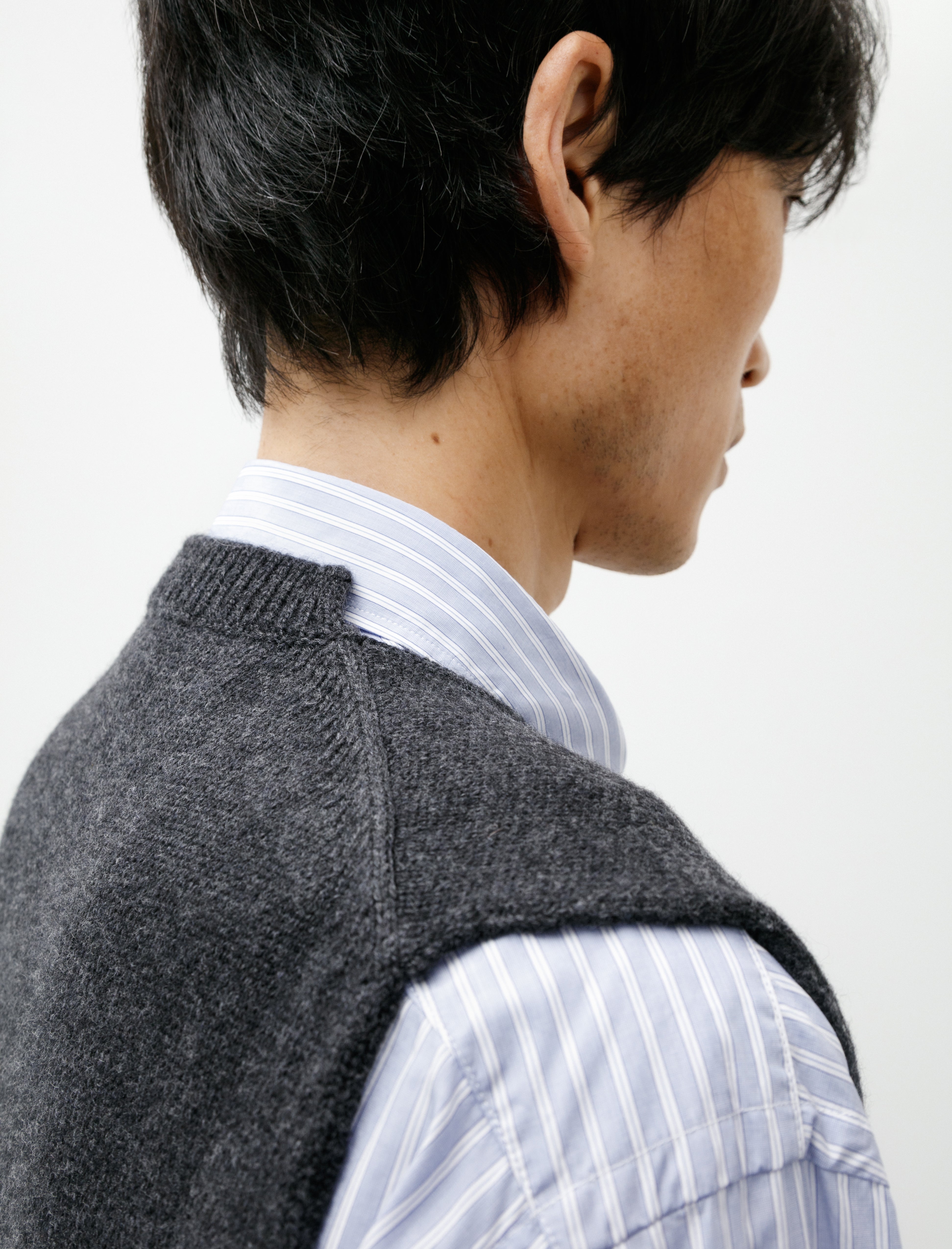 Salon C. Lundman Zip Gilet Wool Cashmere Grey