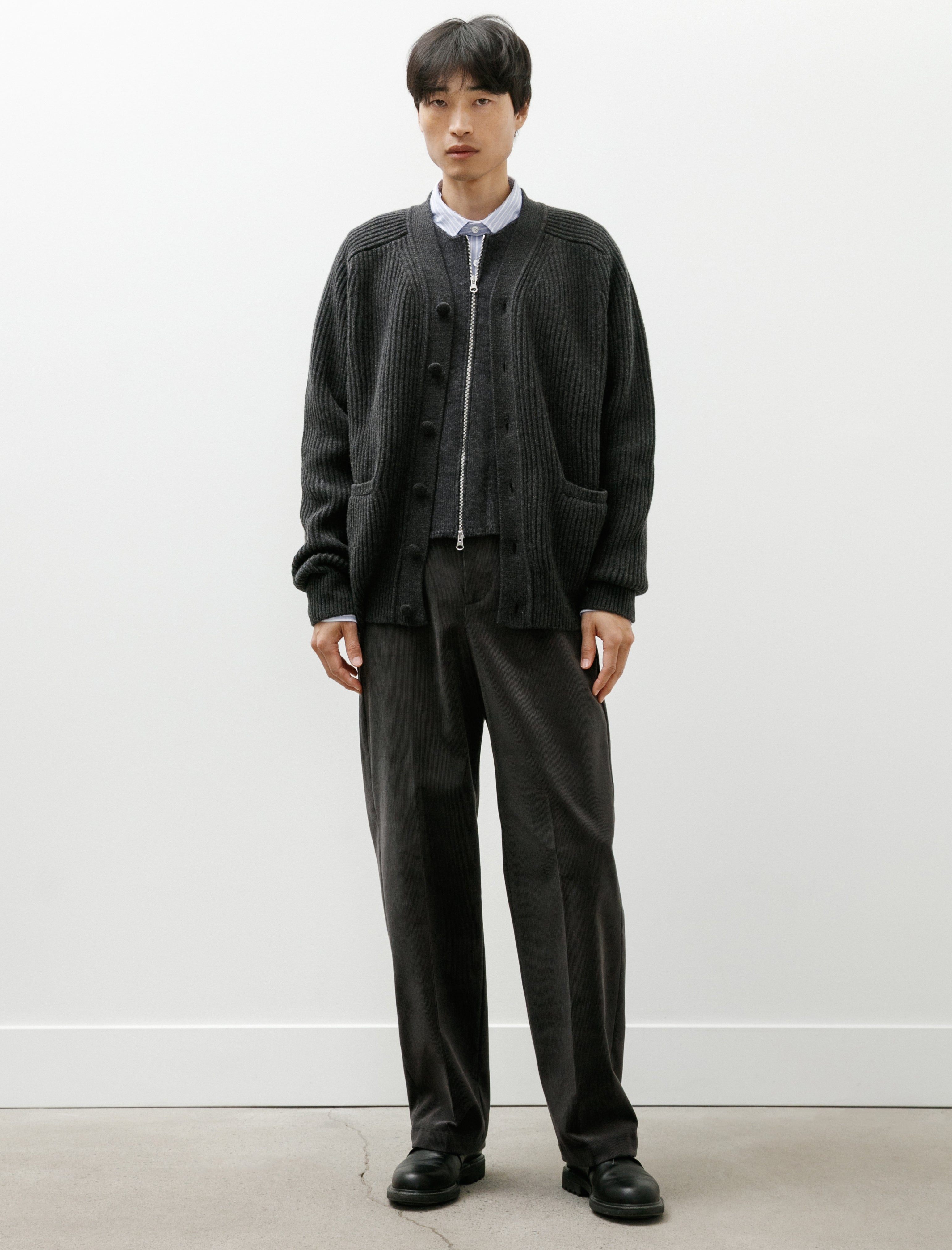 Salon C. Lundman Loose Corduroy Trousers Grey