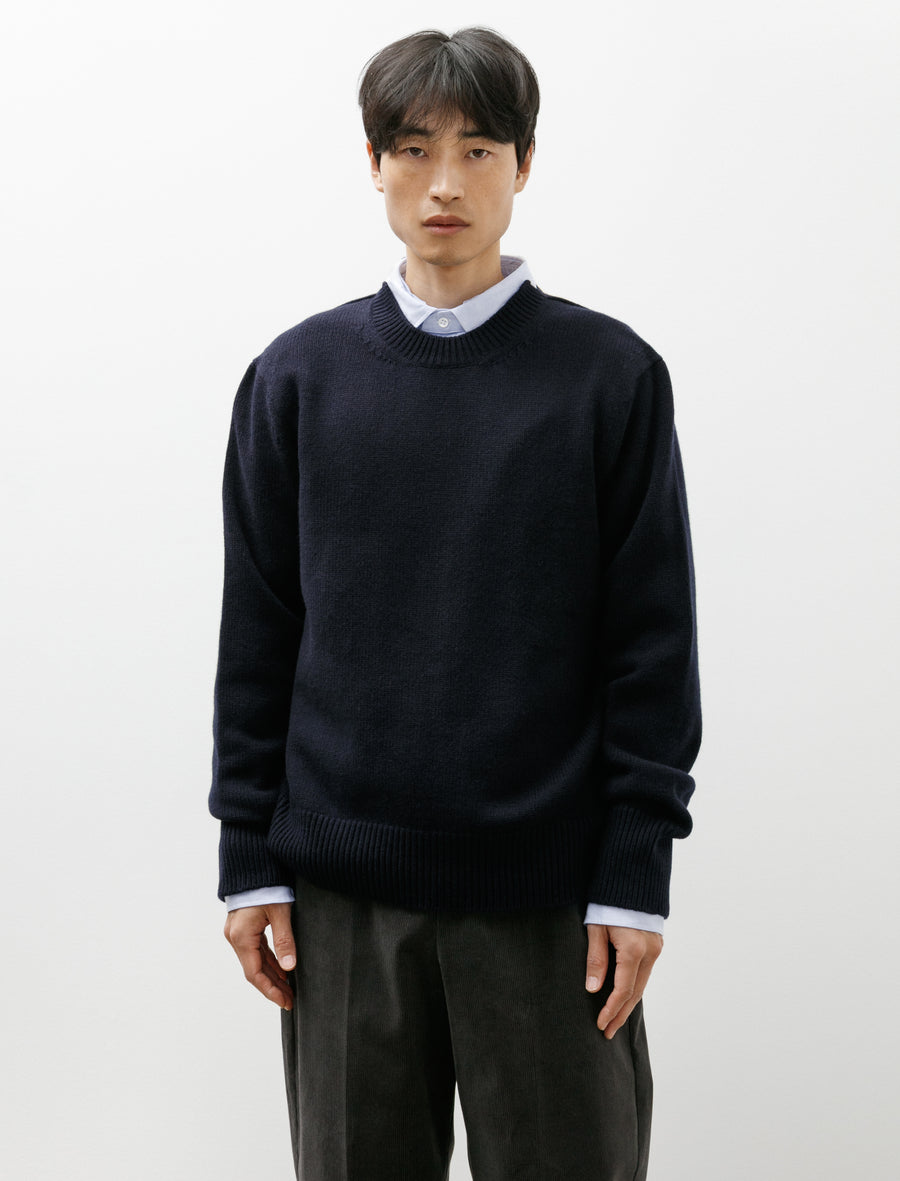 Chunky O-Neck Wool Cashmere Navy - Image 1