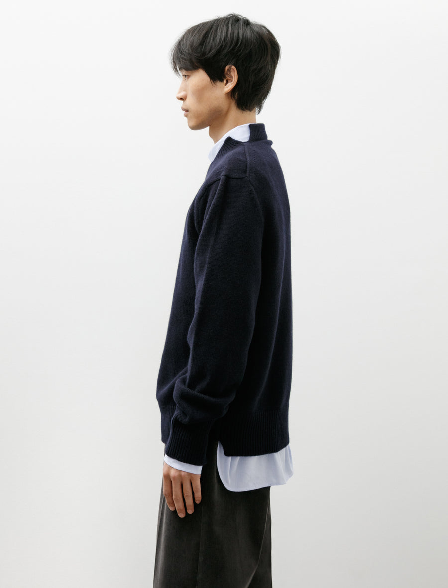 Chunky O-Neck Wool Cashmere Navy - Image 3