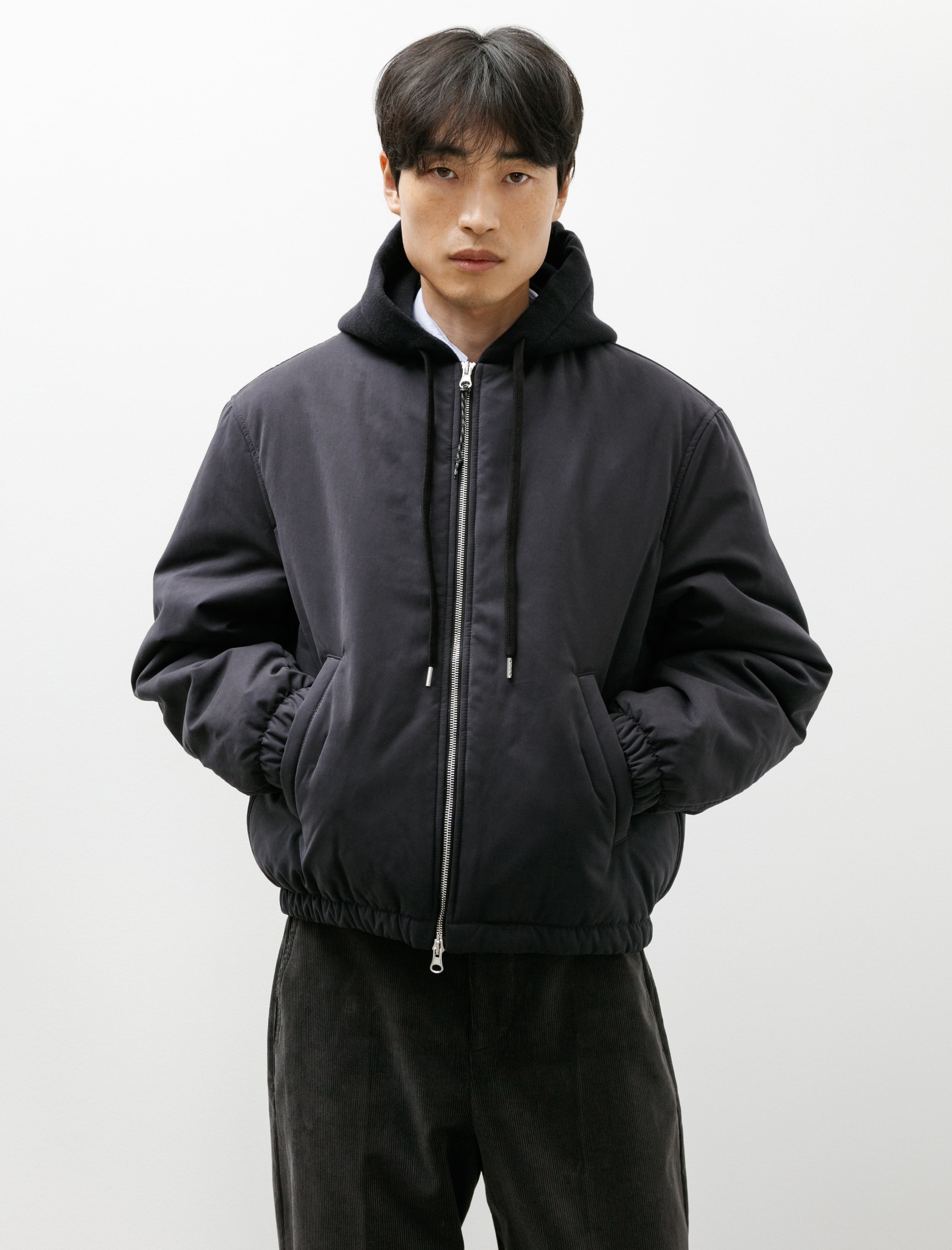 Salon C. Lundman Hooded Bomber Navy