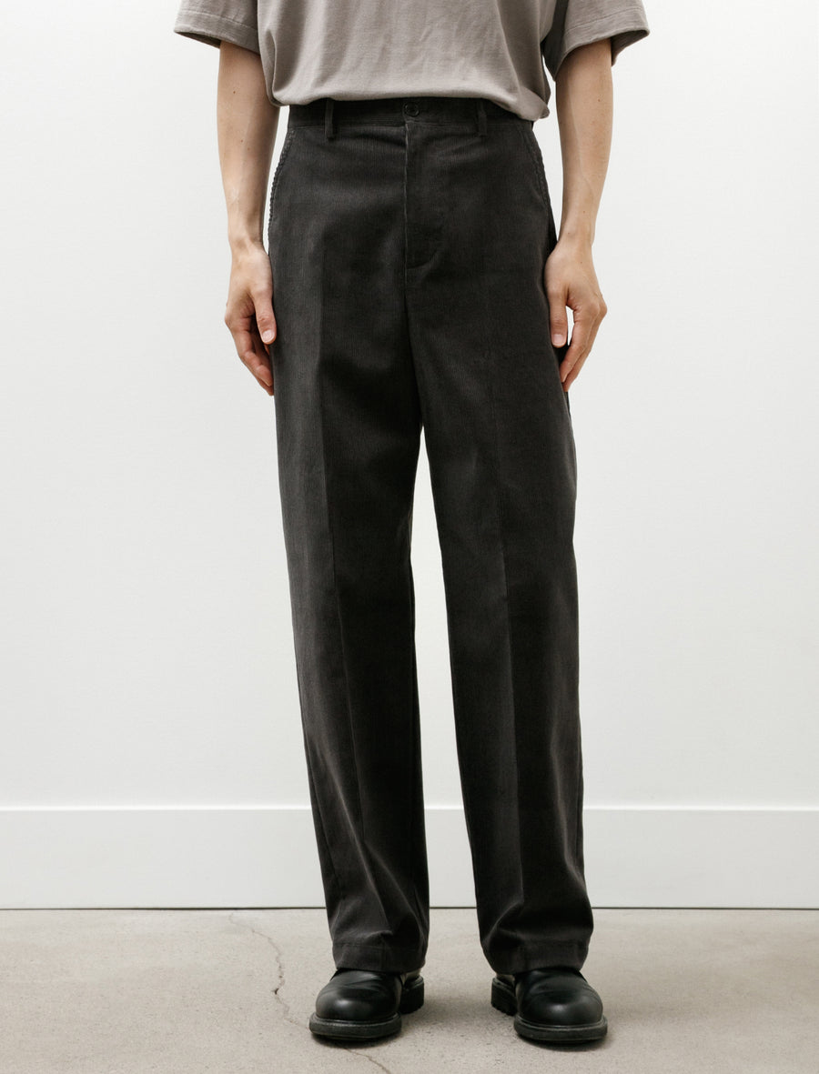 Loose Corduroy Trousers Grey - Image 4