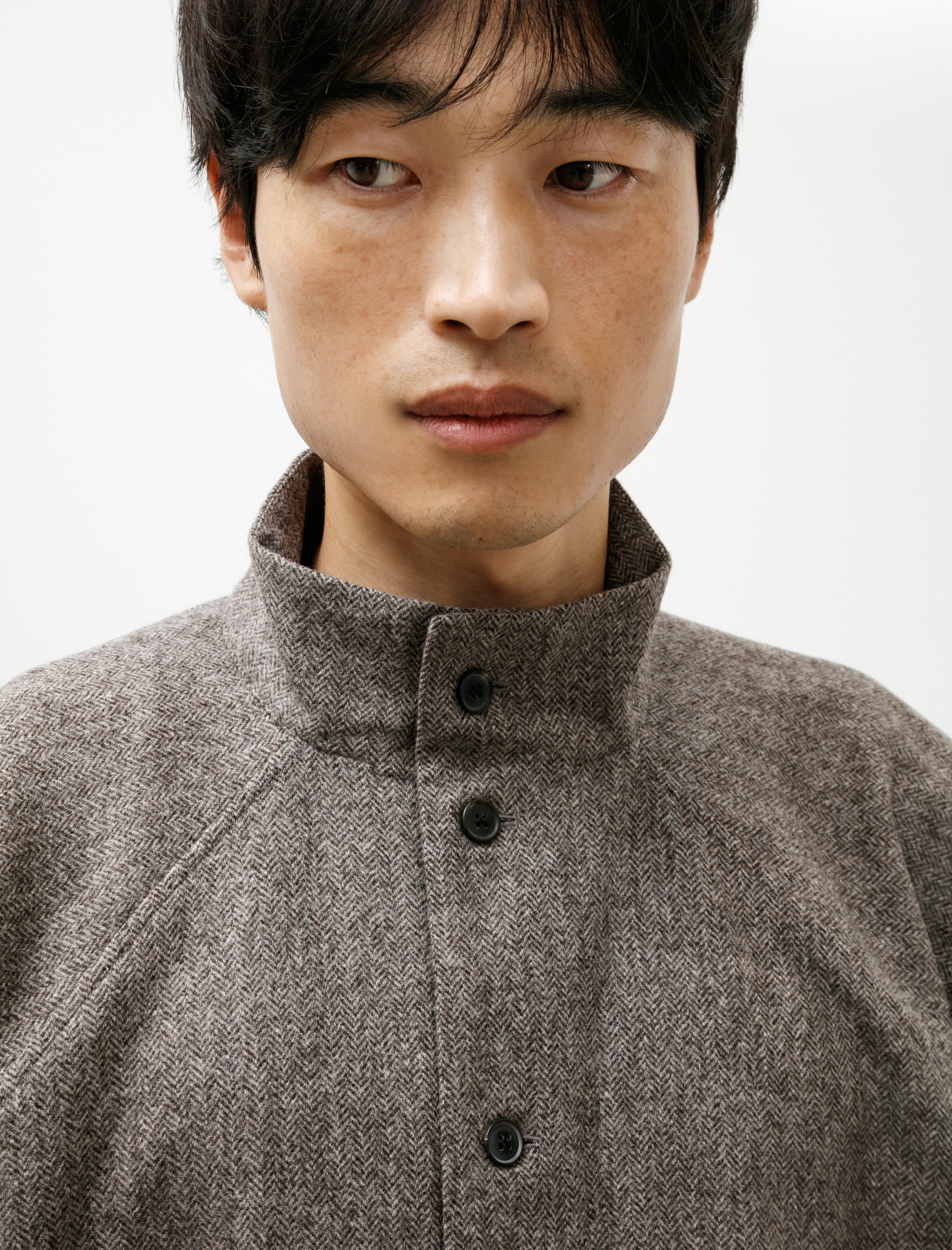 Unkruid Pickers Shirt Grey Herringbone Fine Loden