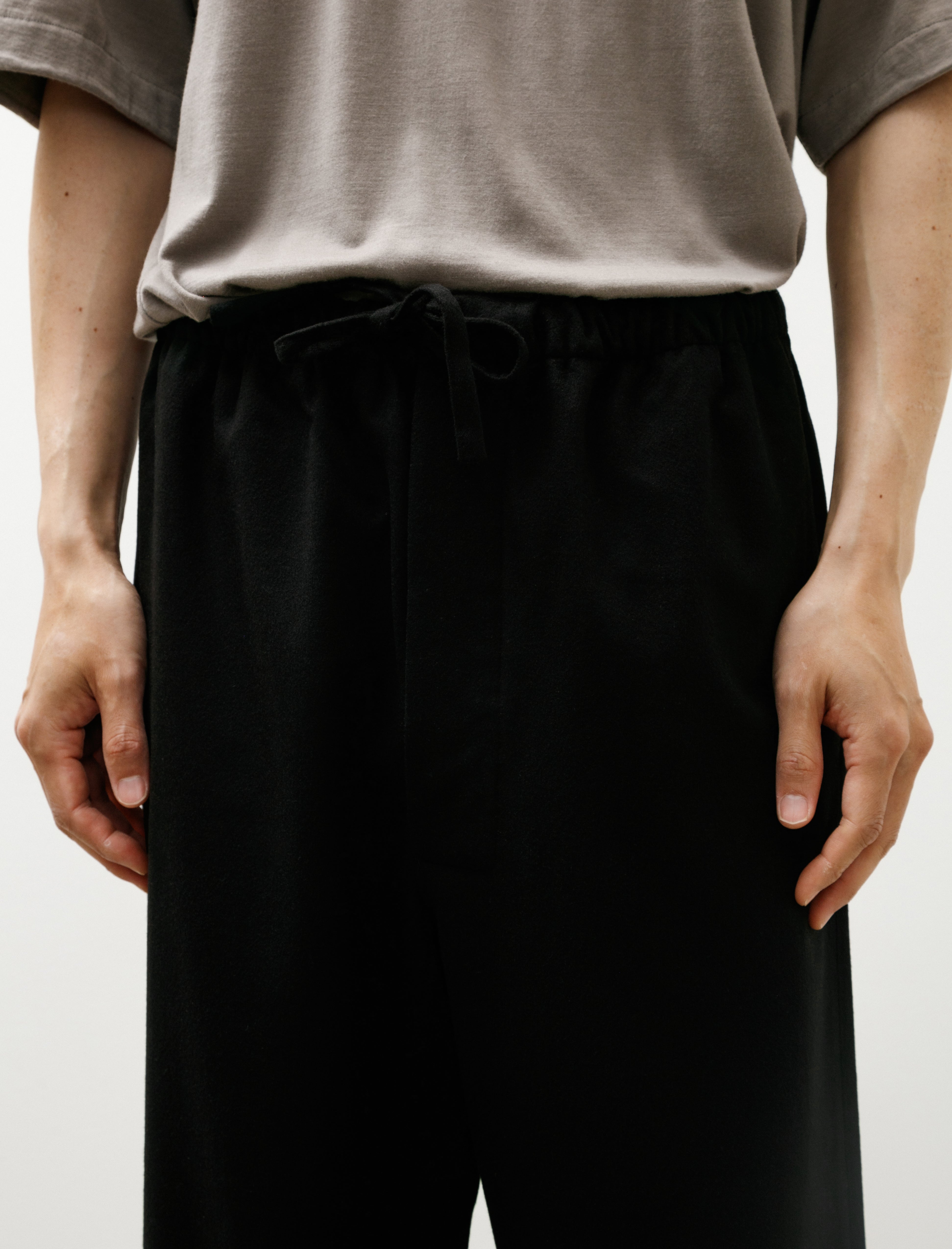 Gabriela Coll No.288 Heavy Wool Drawstring Trousers Black