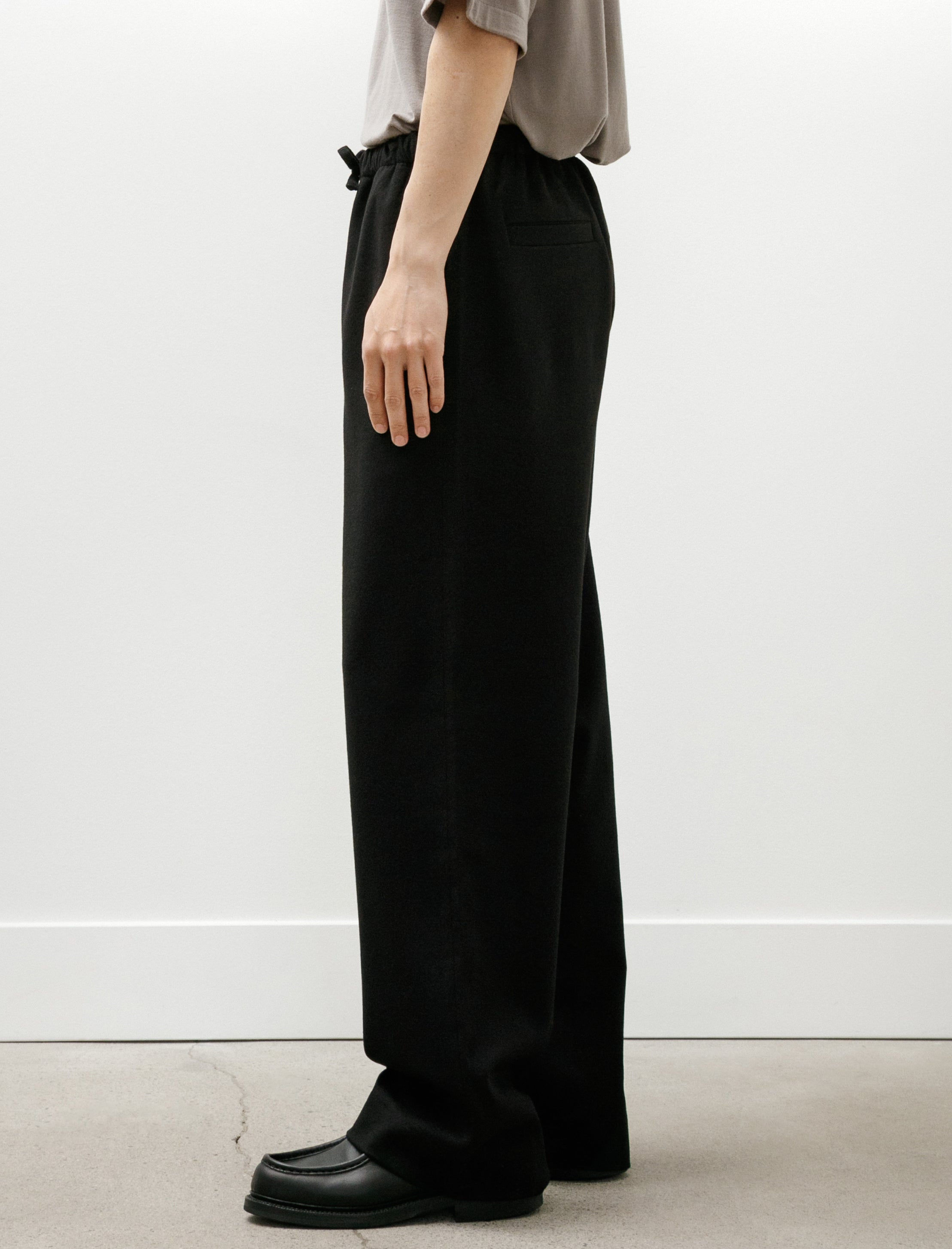 Gabriela Coll No.288 Heavy Wool Drawstring Trousers Black