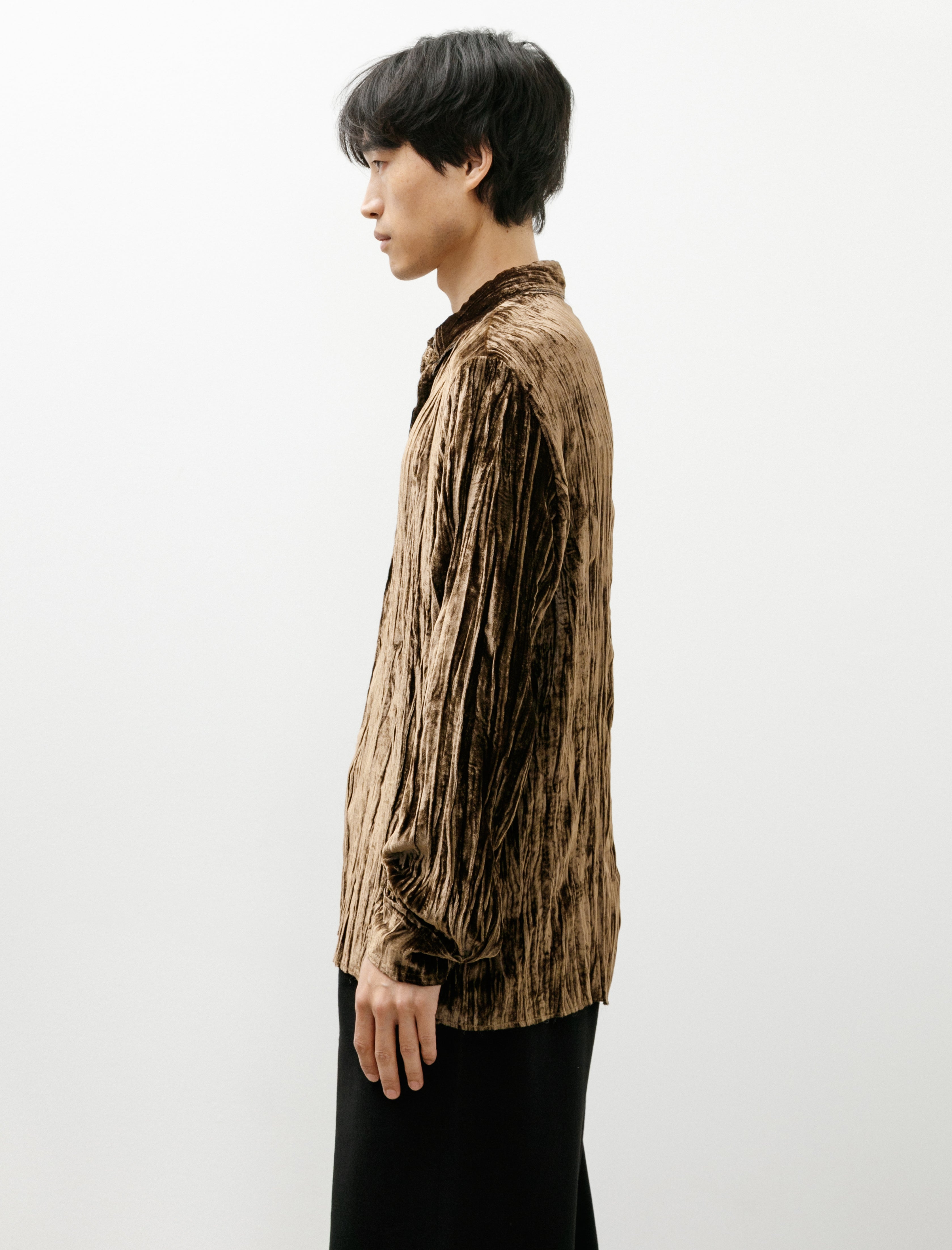 Gabriela Coll No.197 Silk Velvet Shirt Brown
