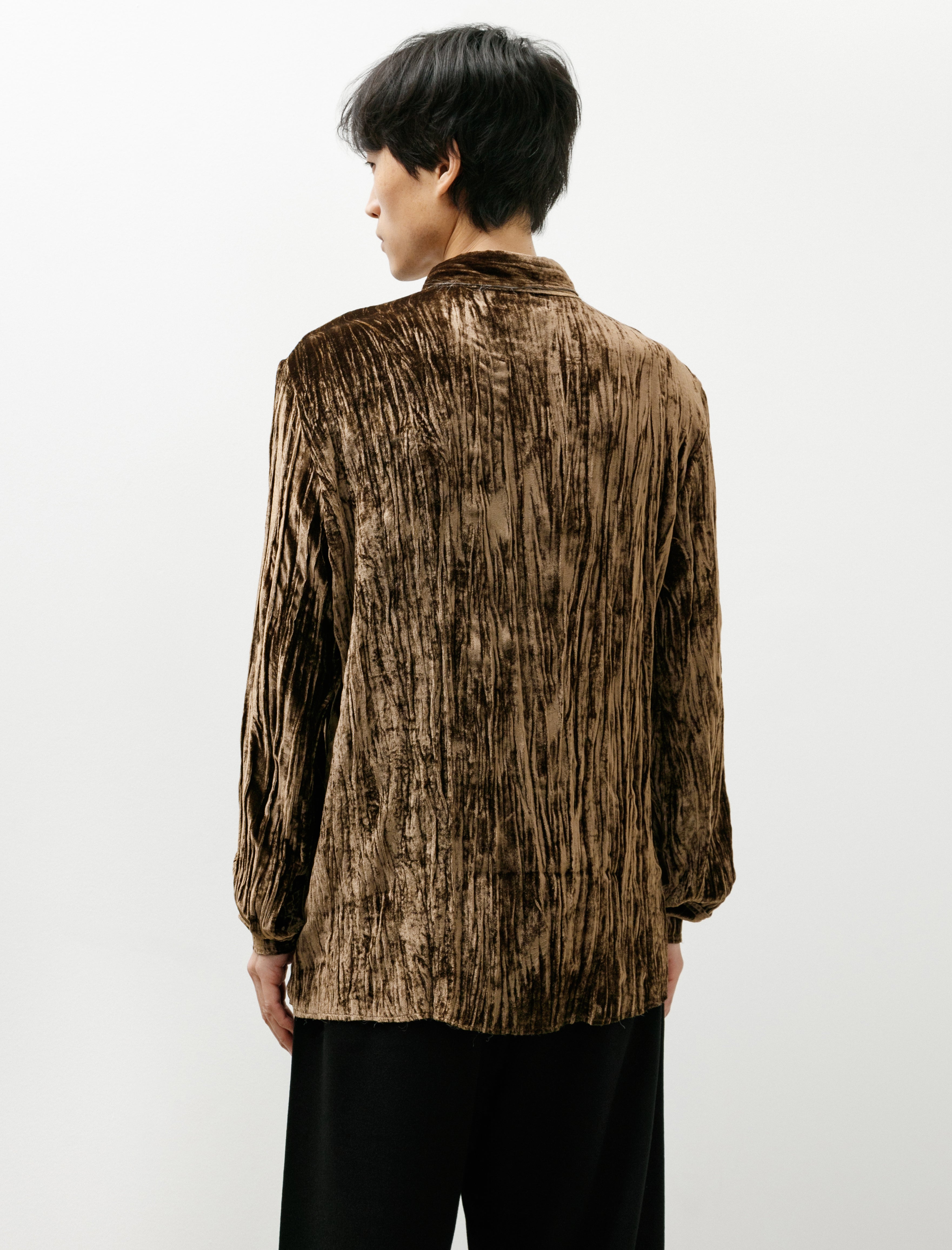 Gabriela Coll No.197 Silk Velvet Shirt Brown
