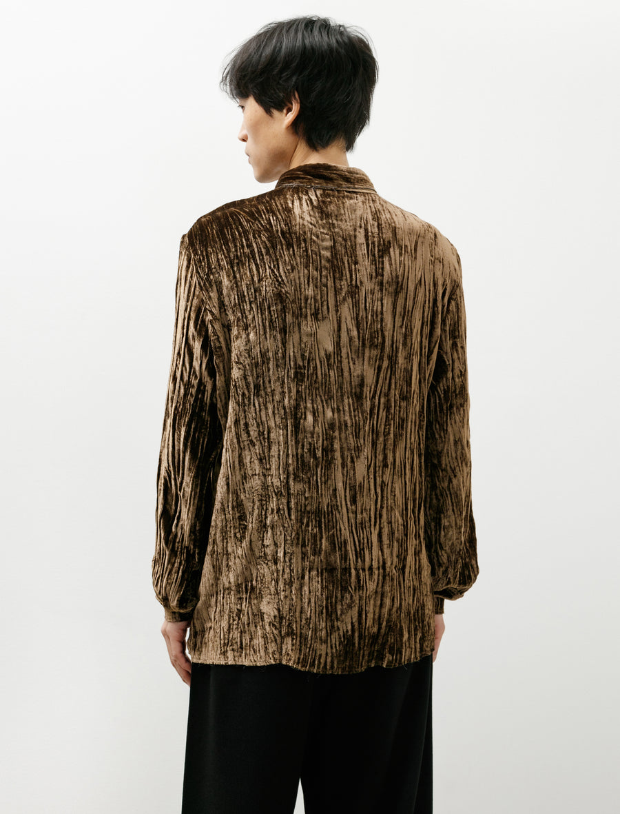No.197 Silk Velvet Shirt Brown - Image 2