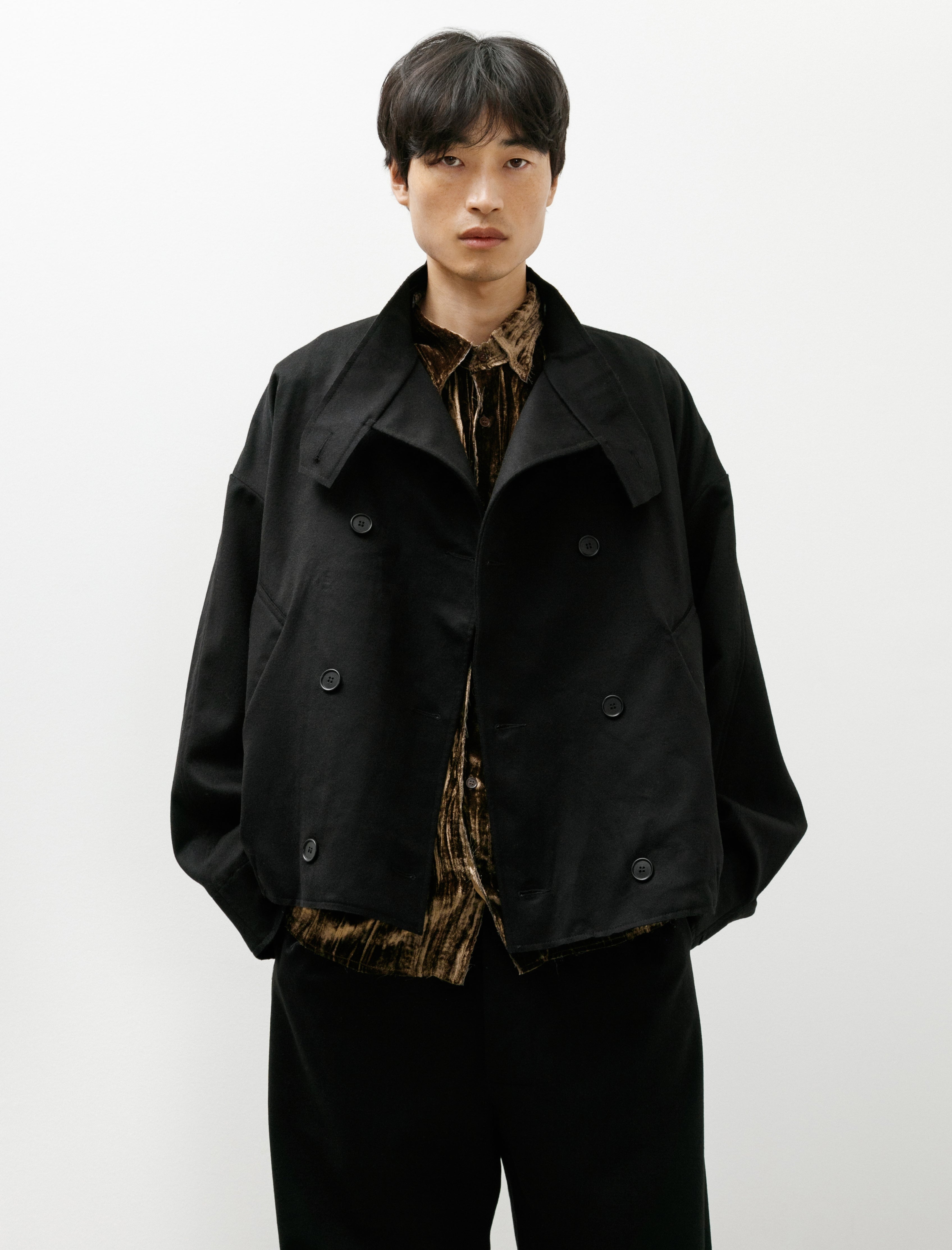 Gabriela Coll No.286 Cropped Oversized Jacket Black