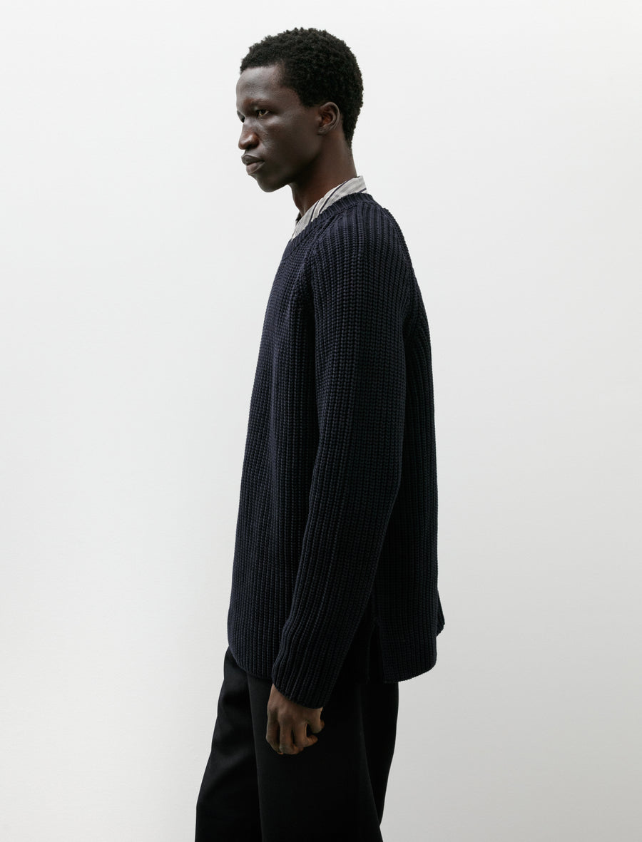 Pannochia Sweater Crepe Cotton Navy - Image 3